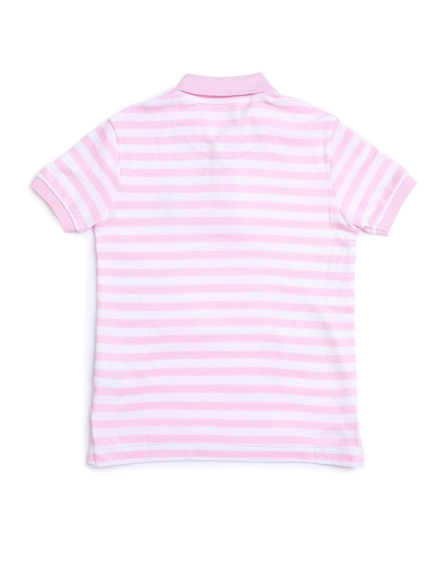 Boys Horizontal Striped Regular Fit Polo T shirt Light Pink - U.S. POLO ASSN. | Large