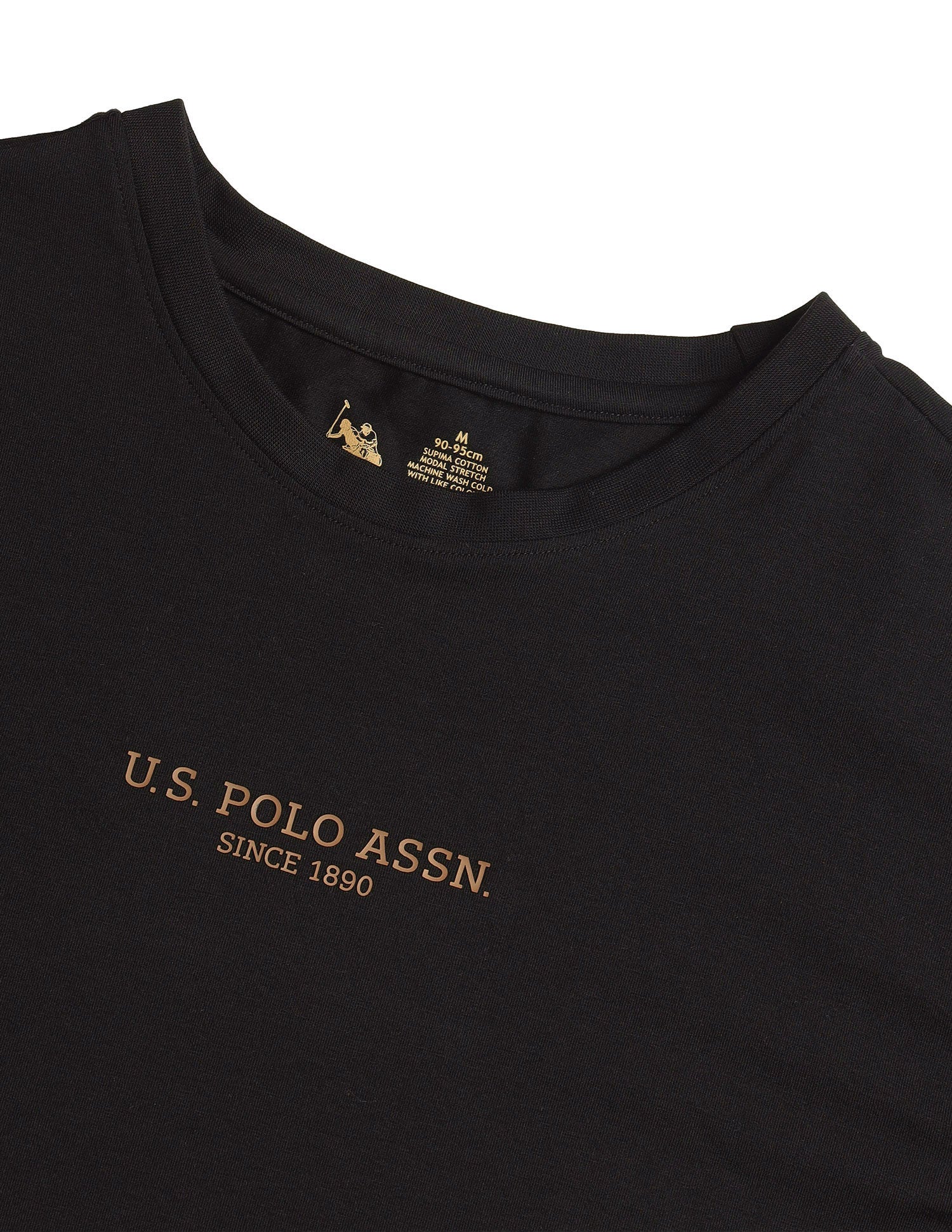 Brethable Full Sleeve PE006-PL Lounge T-Shirt - Pack Of 1 Black - U.S. Polo Assn. India | Large