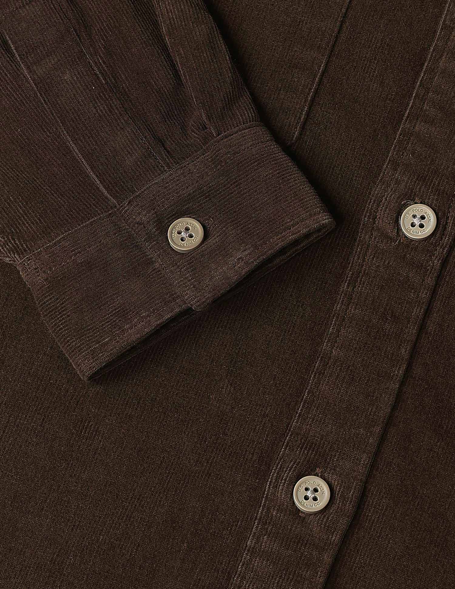 Corduroy Regular Fit Shacket Dark Brown - U.S. Polo Assn. India | Large