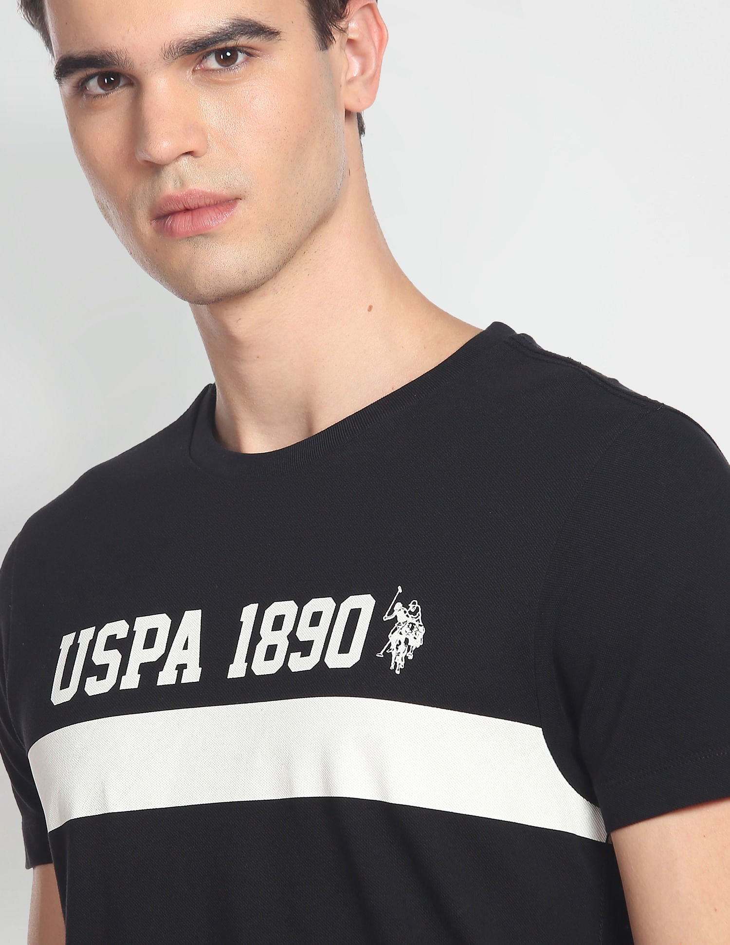 Iconic Brand Print T-Shirt Black - U.S. POLO ASSN. | Large