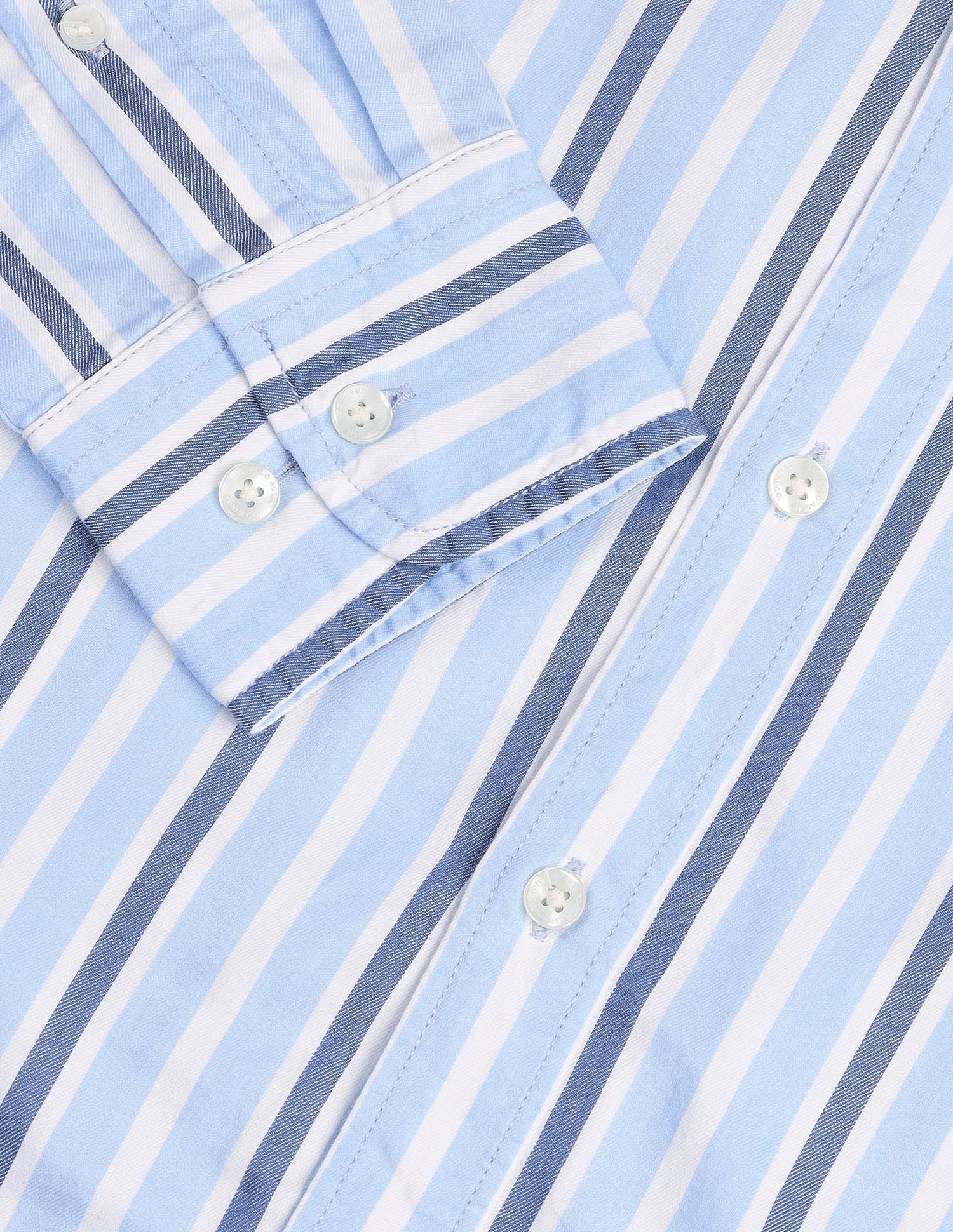 Vertical Striped Pure Cotton Shirt Light Blue - U.S. Polo Assn. India | Large