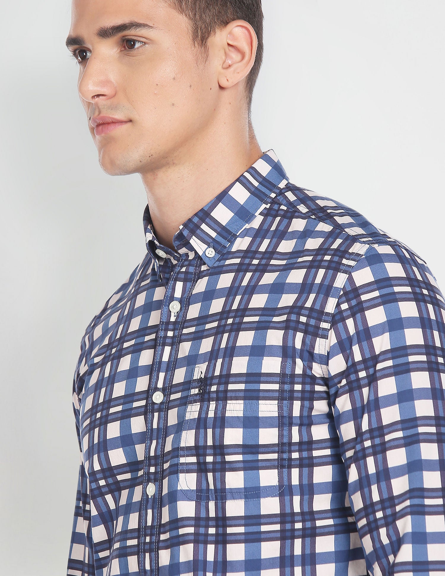 Slim Fit Plaid Shirt Blue - U.S. POLO ASSN. | Large
