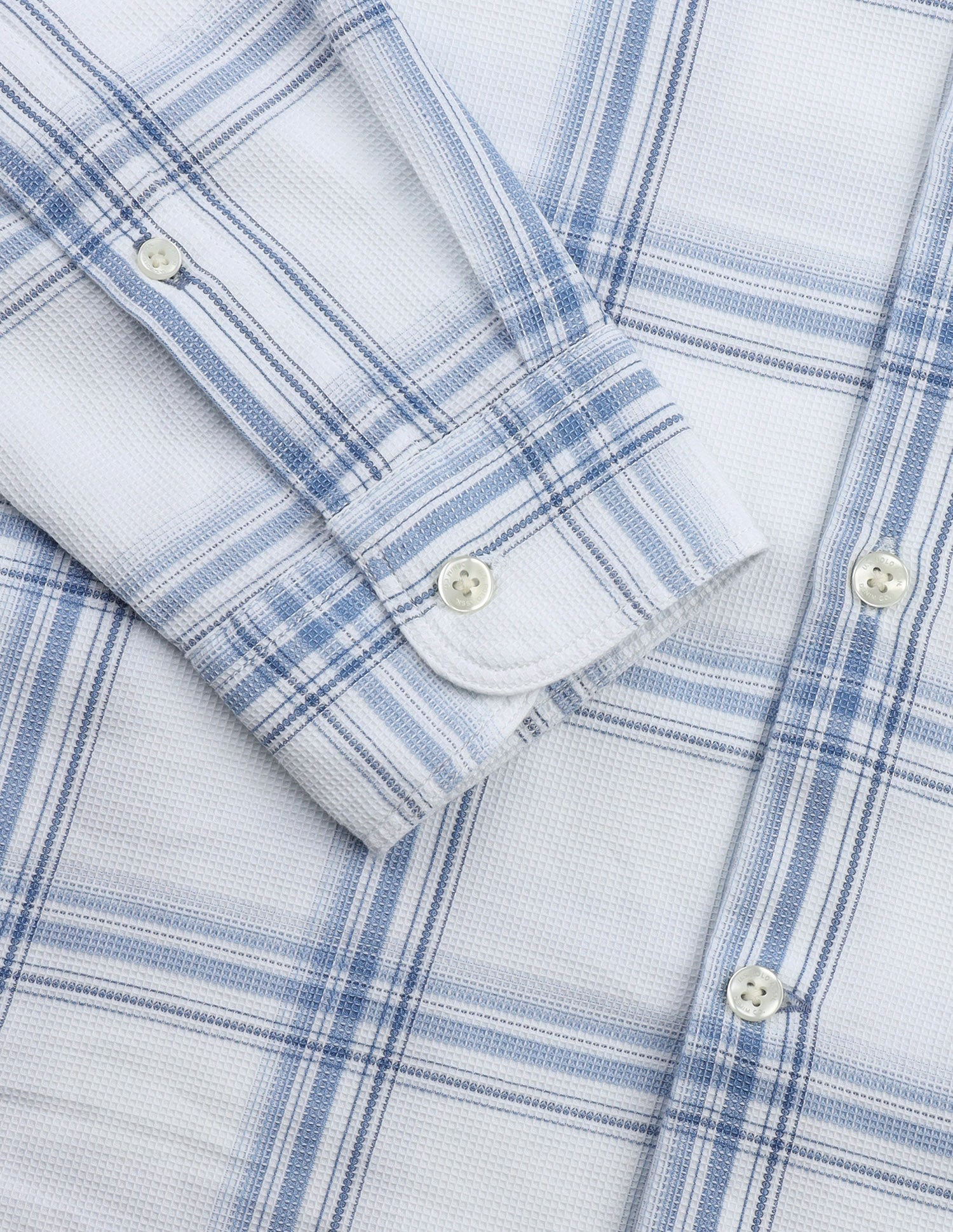 Windowpane Checked Regular Fit Shirt Light Indigo - U.S. Polo Assn. India | Large