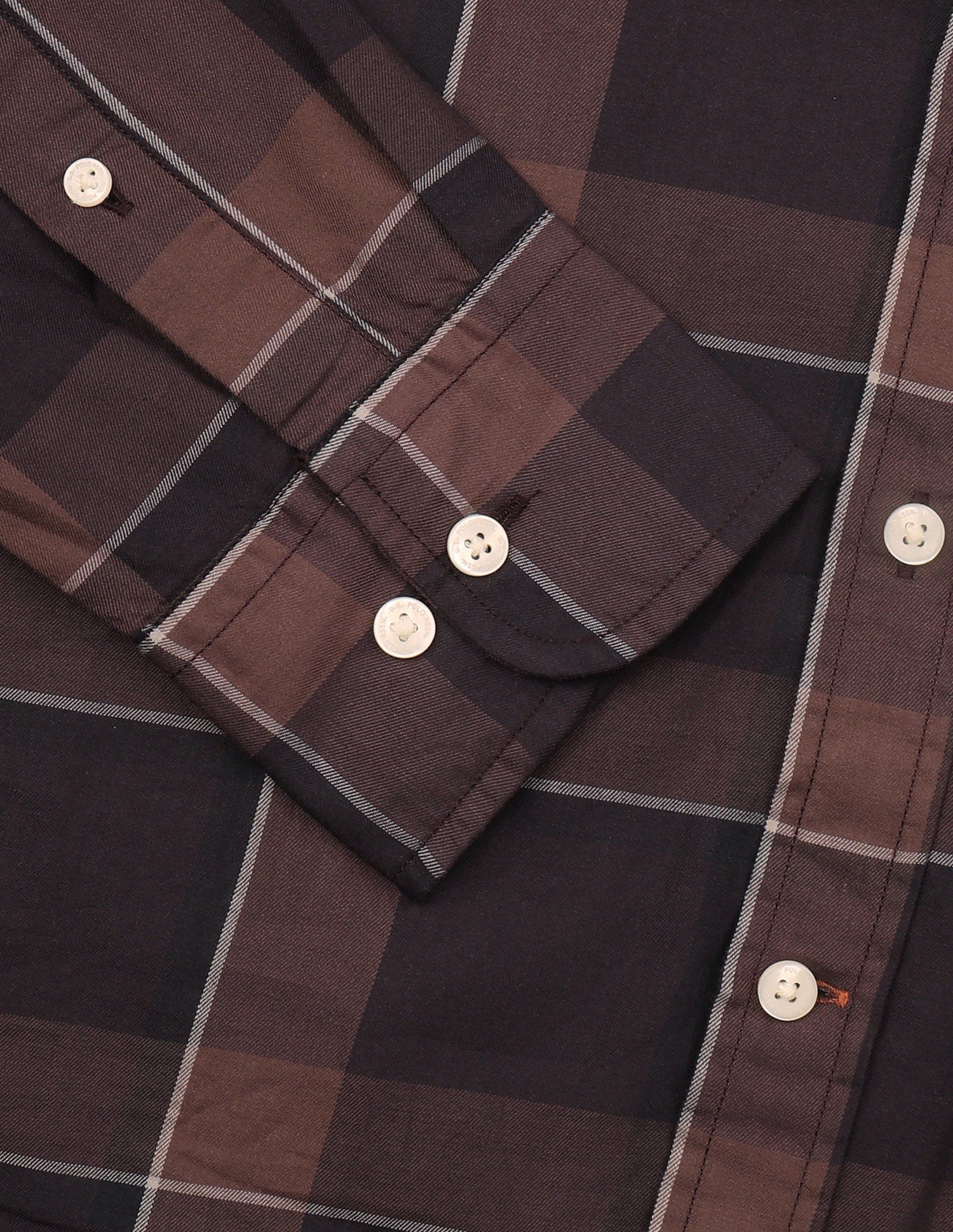 Tartan Checked Twill Shirt Dark Brown - U.S. Polo Assn. India | Large