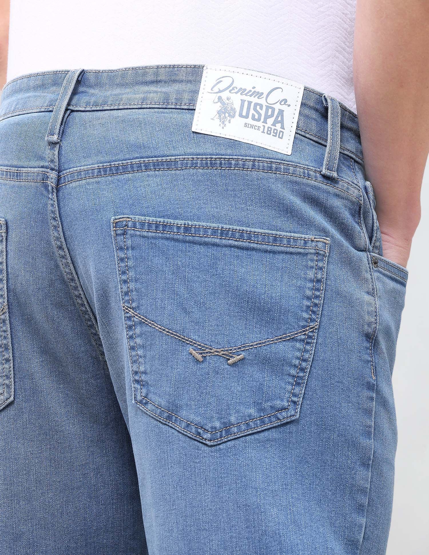 Harold Slim Straight Fit Blue Jeans Light Indigo - U.S. Polo Assn. India | Large