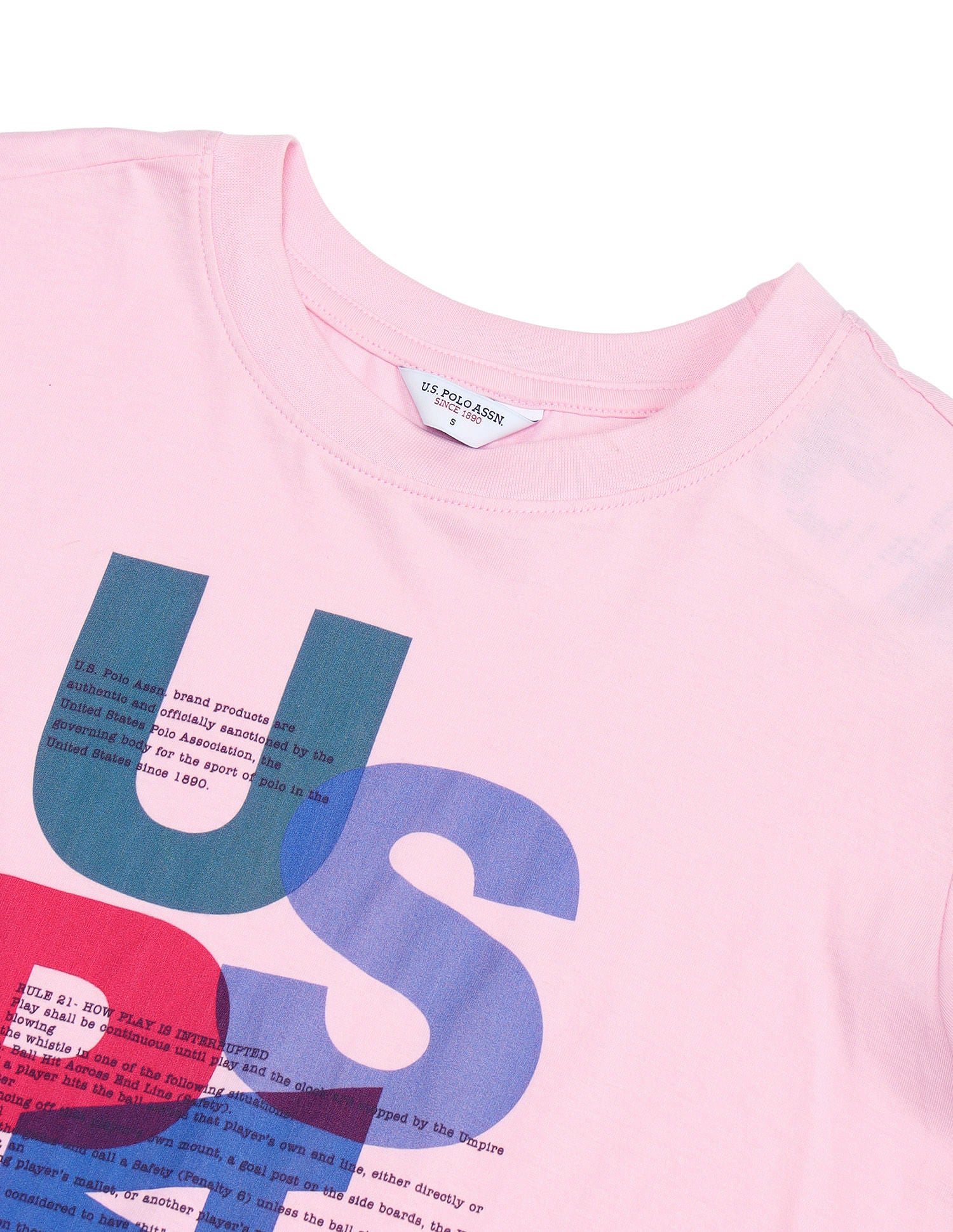 Boxy Fit Typographic T-Shirt Light Pink - U.S. POLO ASSN. | Large