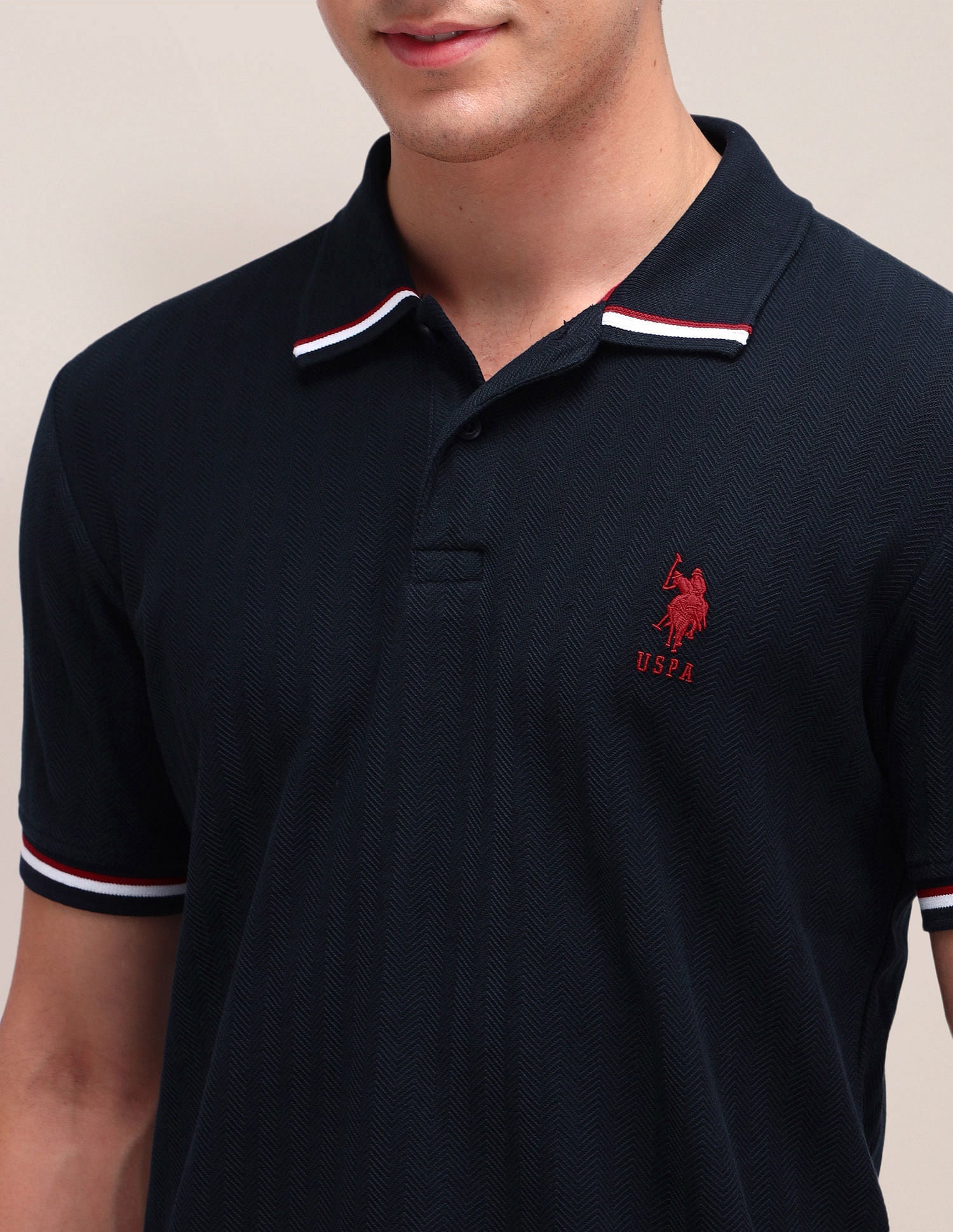 Solid Slim Fit Polo Shirt Navy - U.S. POLO ASSN. | Large