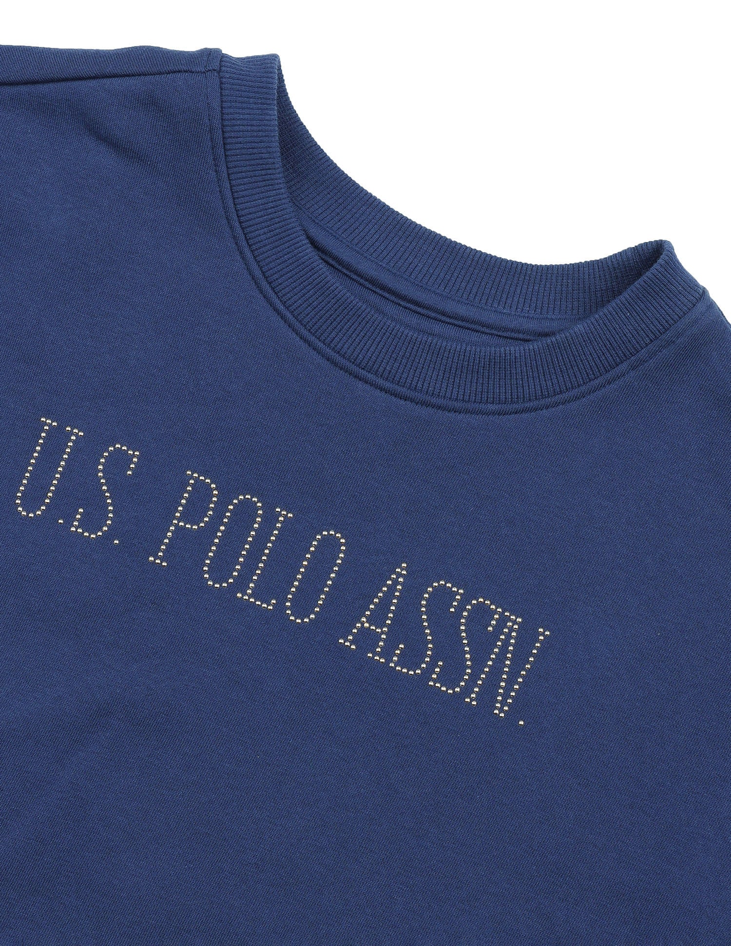 Brand Embellished Drop Shoulder Sweatshirt Navy - U.S. POLO ASSN. | Large