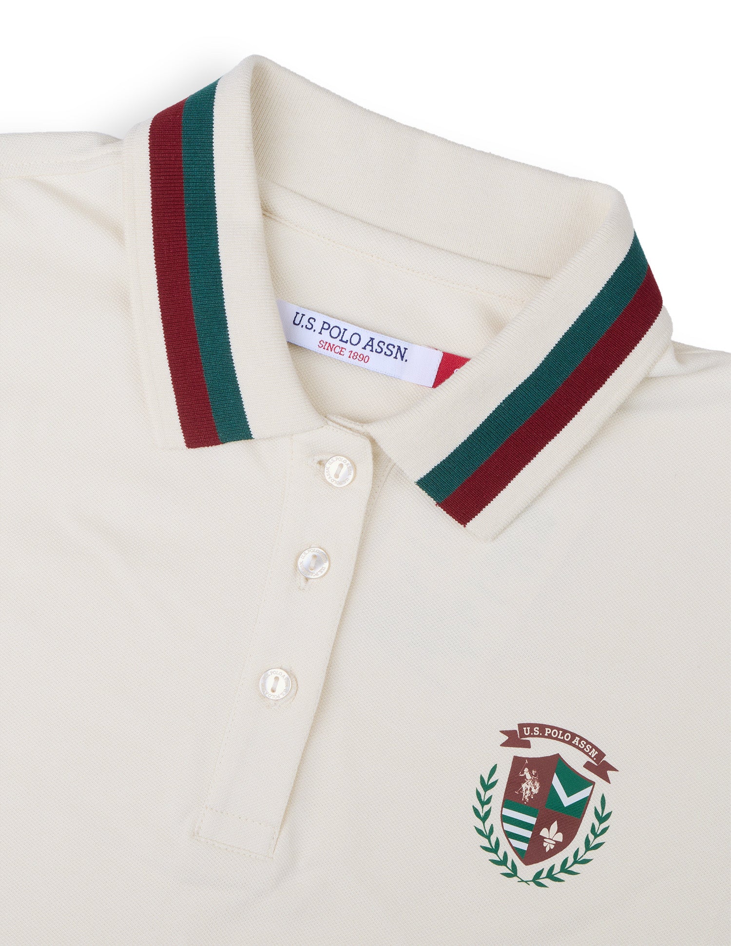 Solid Regular Fit Polo Shirt Ecru - U.S. Polo Assn. India | Large