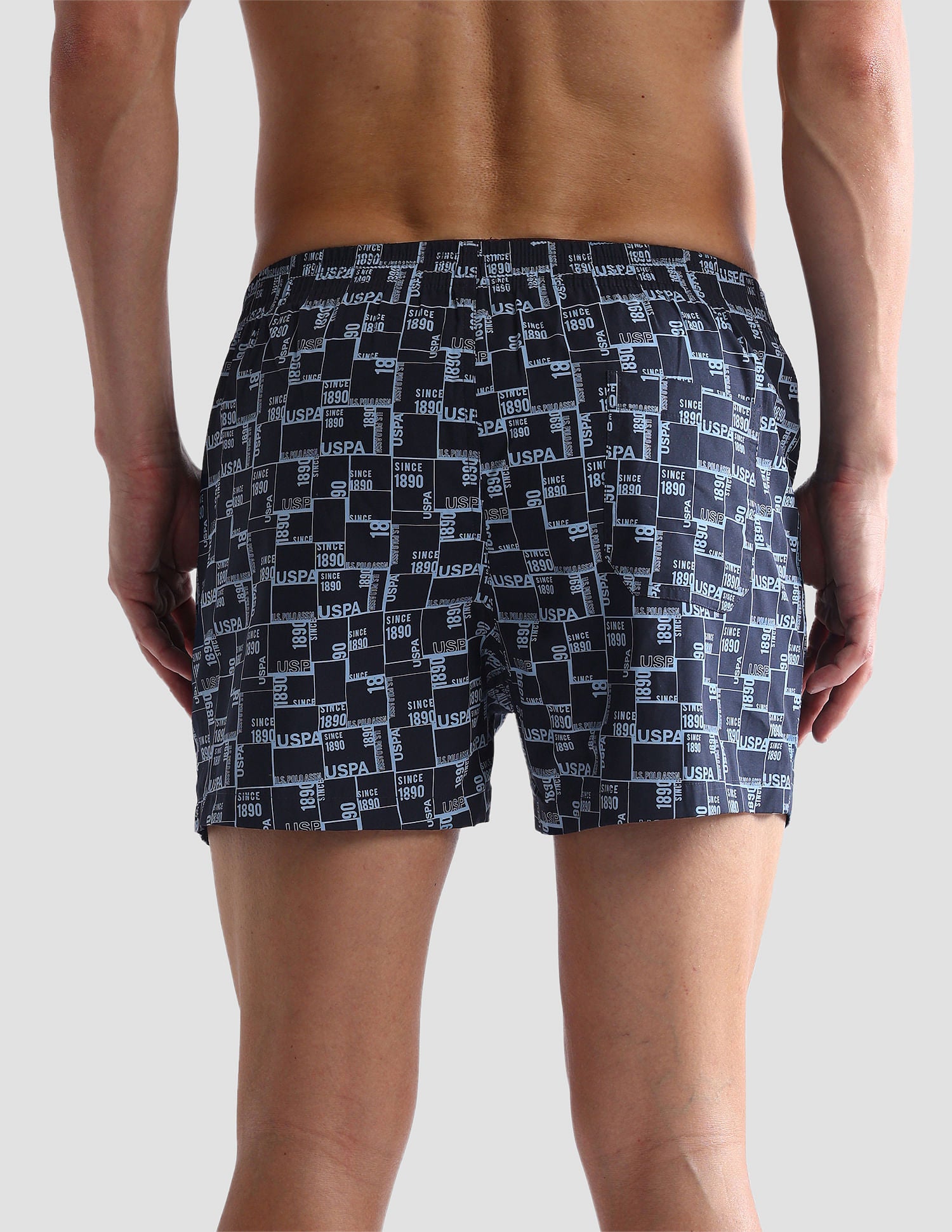 Mid Rise Soft Cotton OEX02 Boxers - Pack Of 2 Blue and Grey - U.S. POLO ASSN. | Large