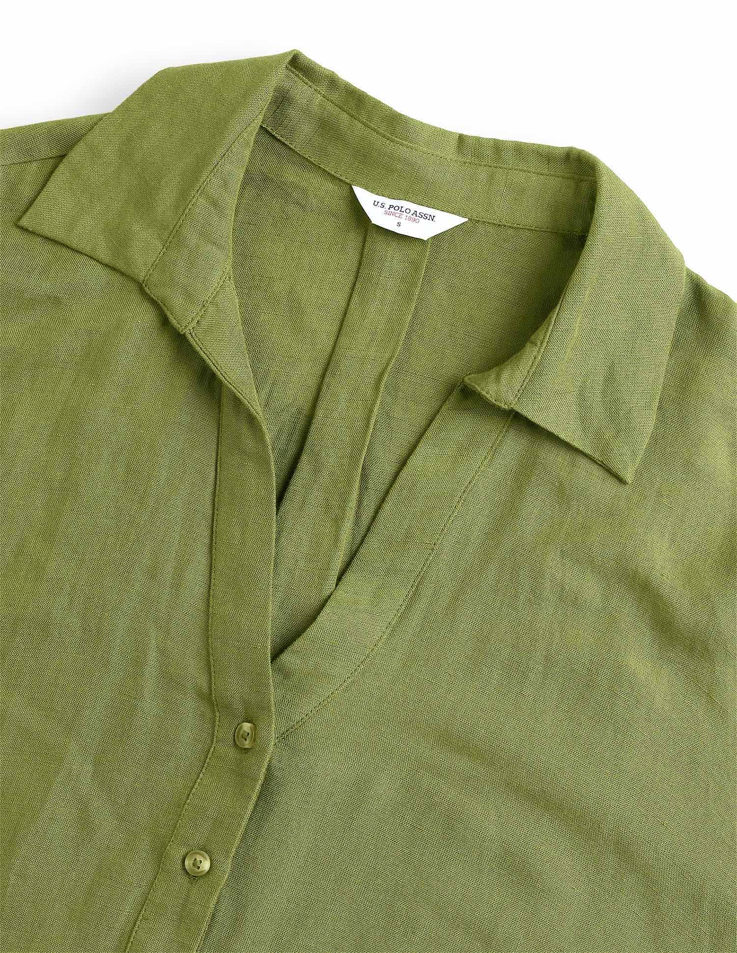 Solid Relaxed Fit Shirt Olive - U.S. Polo Assn. India | Large