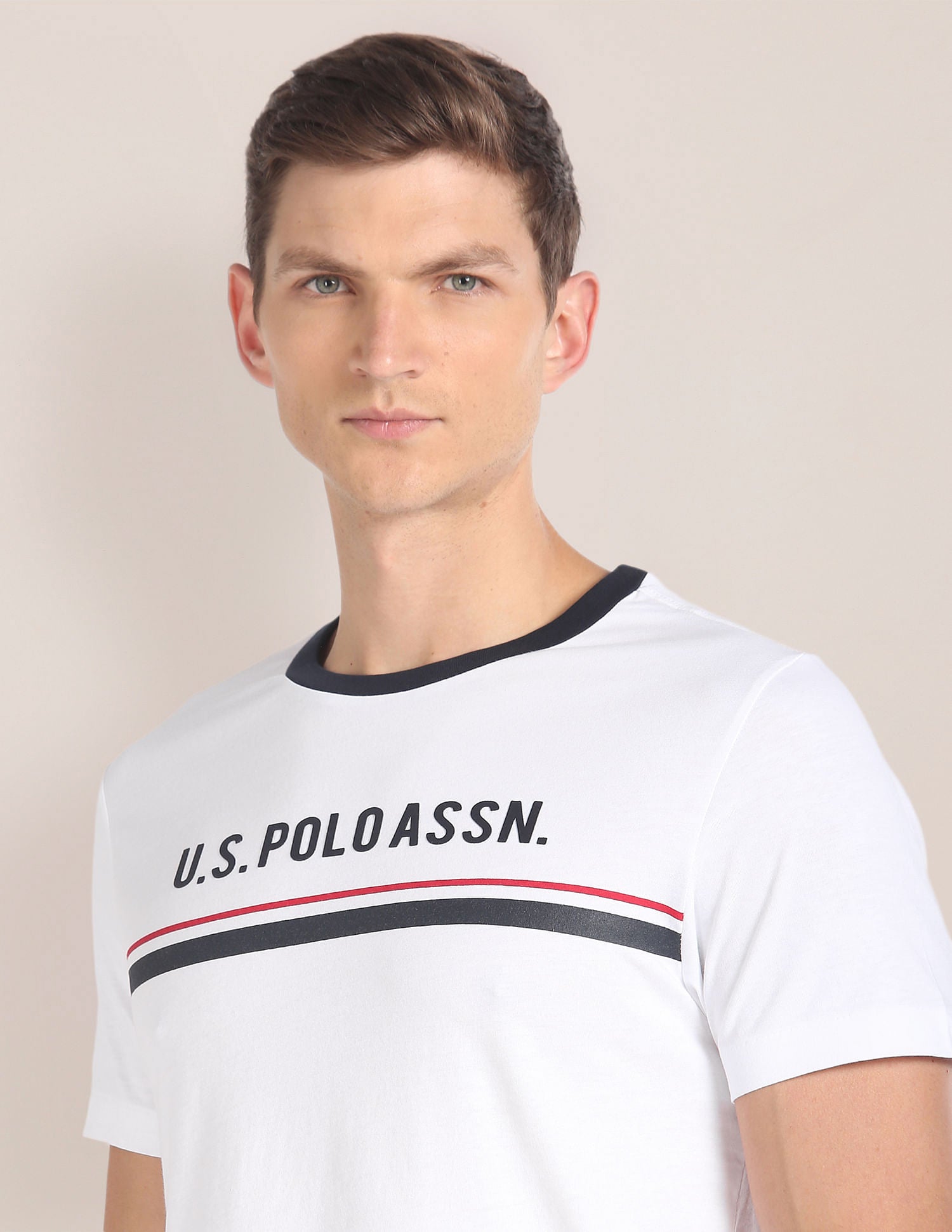 Crew Neck Graphic Print T-Shirt White - U.S. POLO ASSN. | Large