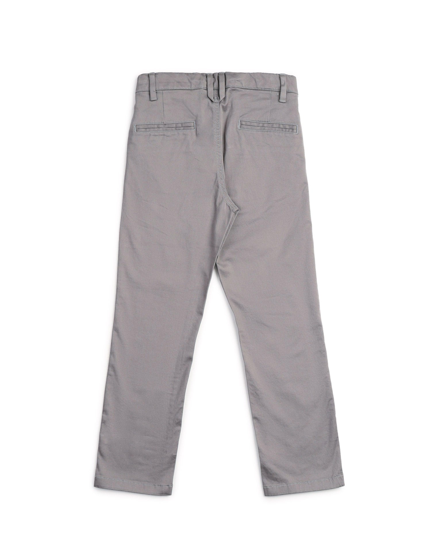 Boys Slim Fit Solid Trousers Grey - U.S. POLO ASSN. | Large