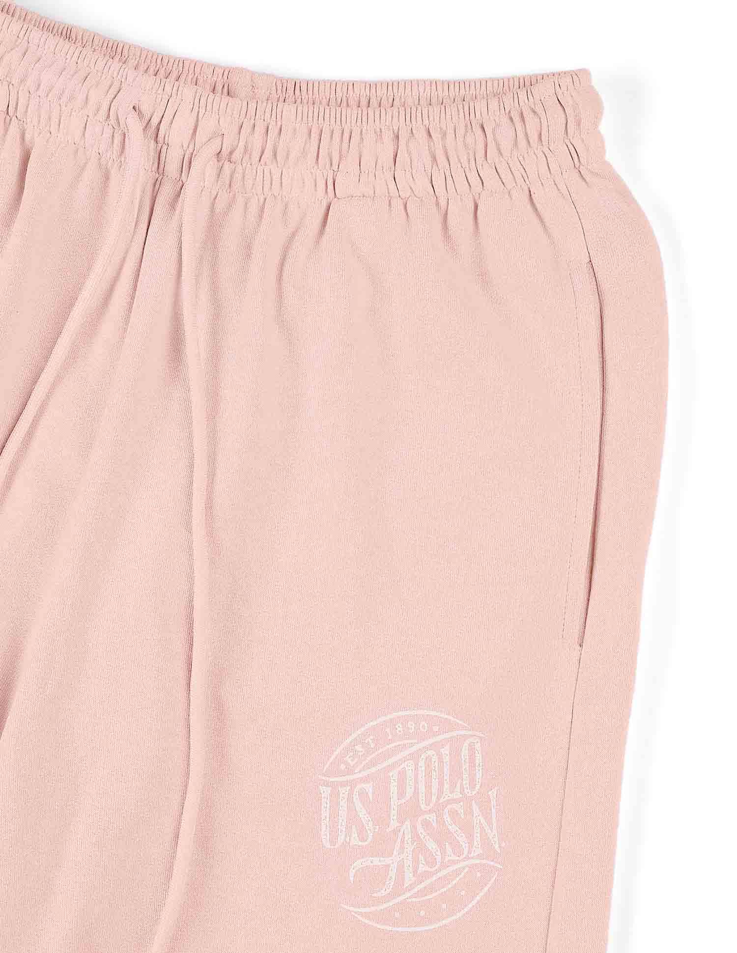 Solid Jogger Fit Trousers Pink - U.S. POLO ASSN. | Large