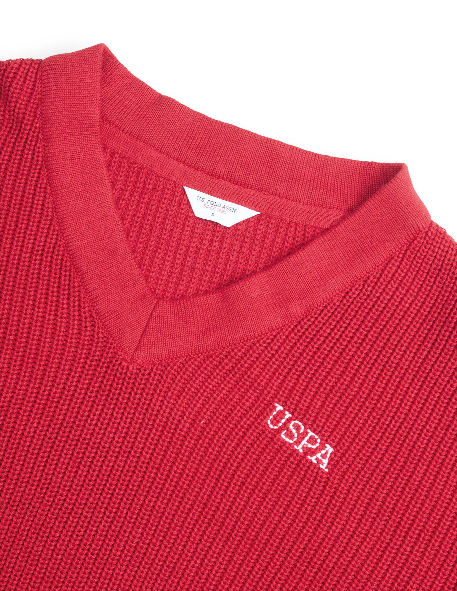 Patterned Knit Regular Fit Sweater Red - U.S. Polo Assn. India | Large