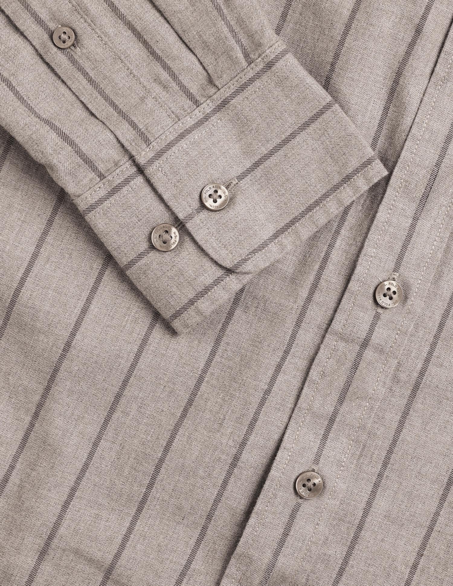 Vertical Striped Tailored Fit Shirt Brown - U.S. Polo Assn. India | Large