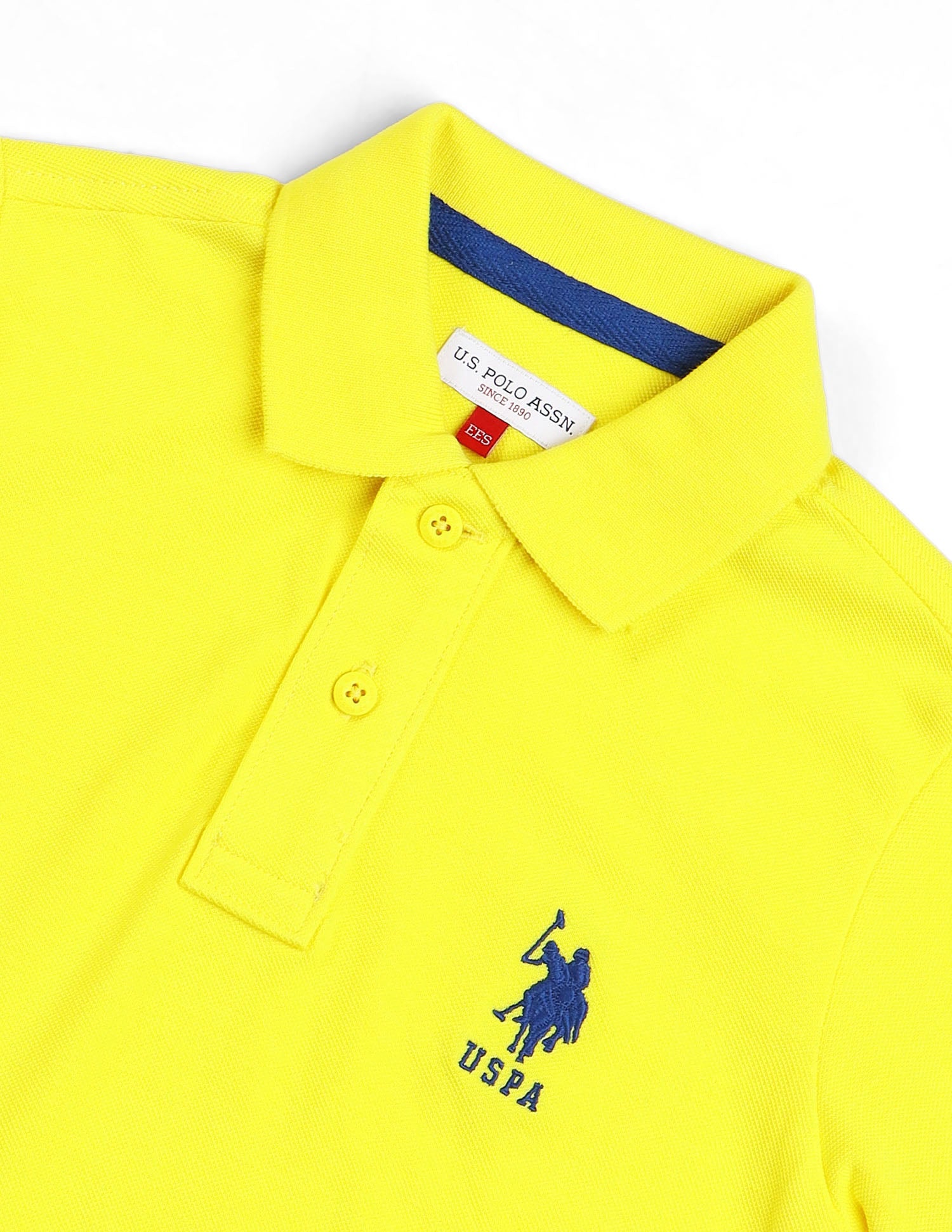 Cotton Pique Solid Polo Shirt Yellow - U.S. POLO ASSN. | Large