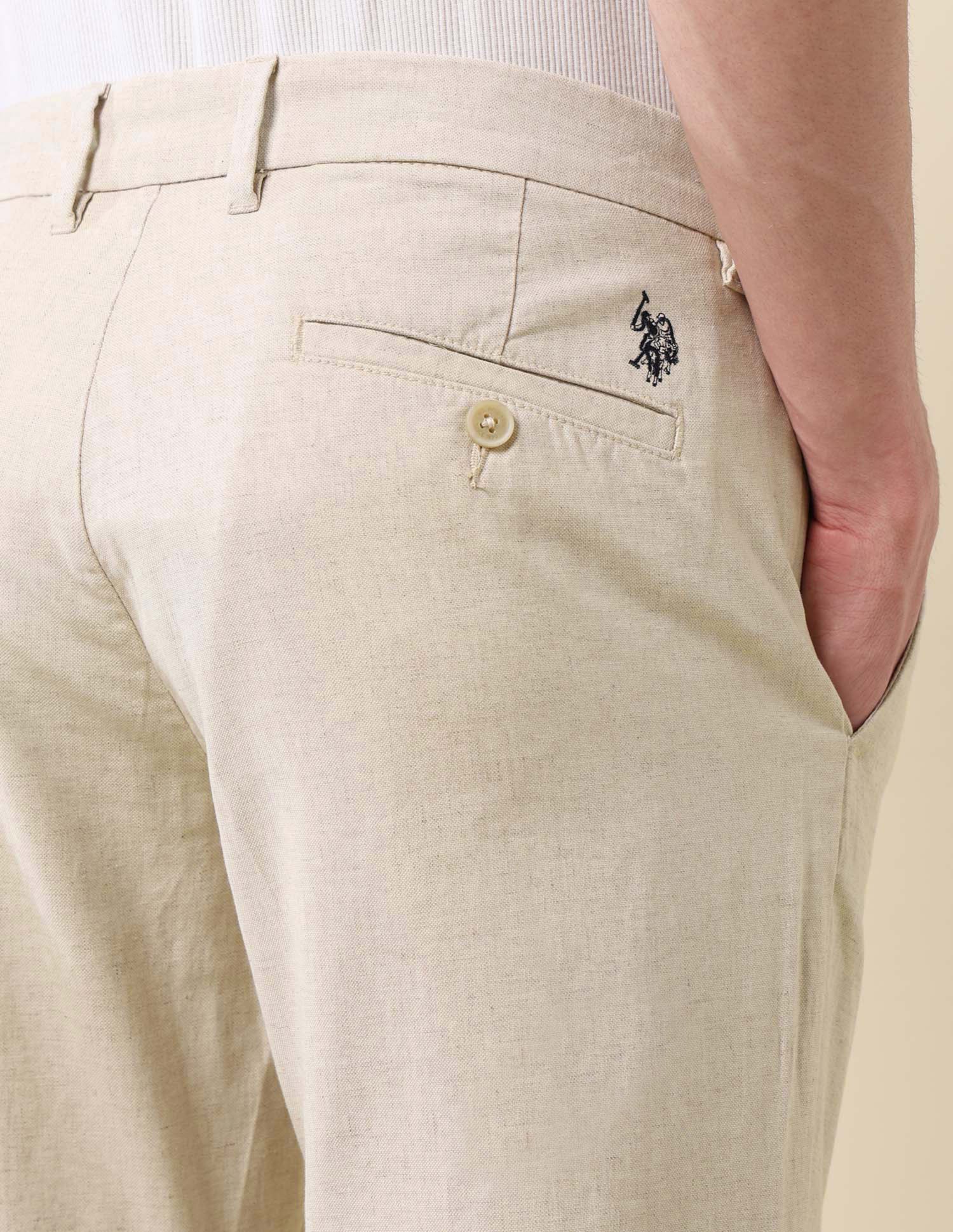 Denver Slim Fit Satin Trousers Grey - U.S. POLO ASSN. | Large