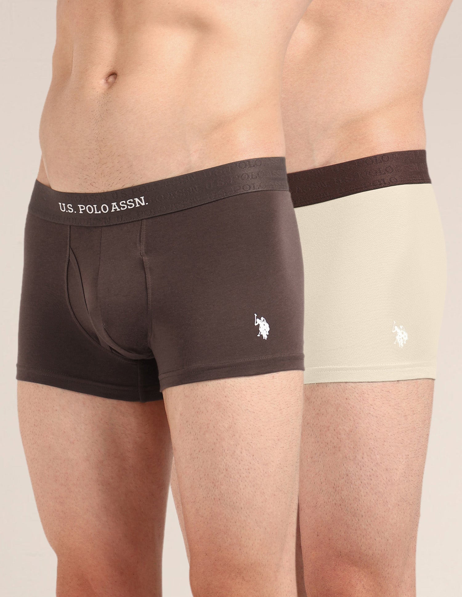 Cotton Stretch Antimicrobial OET21 Trunk - Pack Of 2 Oatmeal/Mulch - U.S. Polo Assn. India | Large