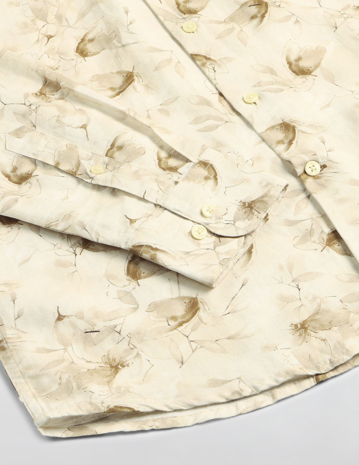 Floral Printed Regular Fit Shirt Beige - U.S. Polo Assn. India | Large