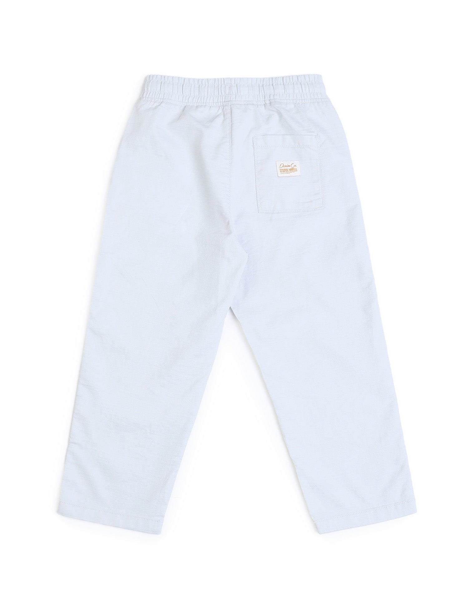 Boys Solid Relaxed Fit Trousers Light Blue - U.S. POLO ASSN. | Large