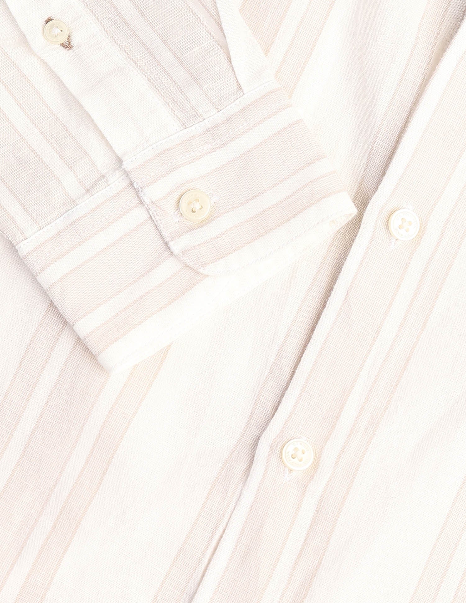 Vertical Striped Poplin Regular Fit Shirt Ecru - U.S. Polo Assn. India | Large