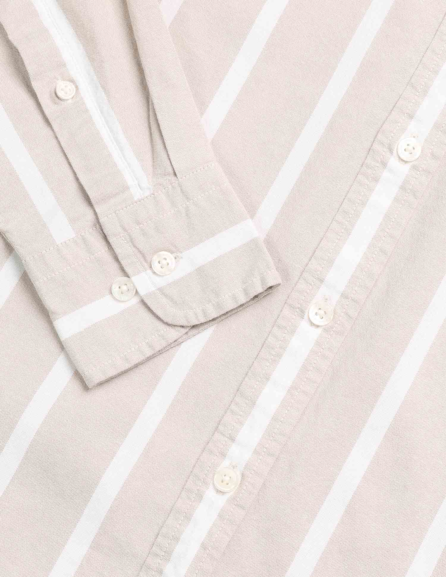 Vertical Striped Oxford Shirt Beige - U.S. Polo Assn. India | Large