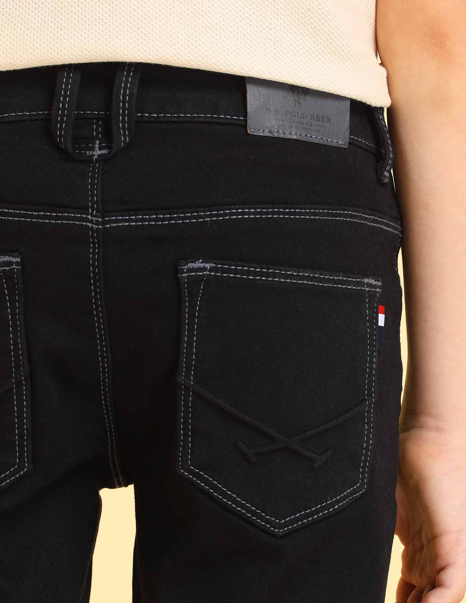 UKJEN607 BLACK Boys Jeans Black - U.S. POLO ASSN. | Large