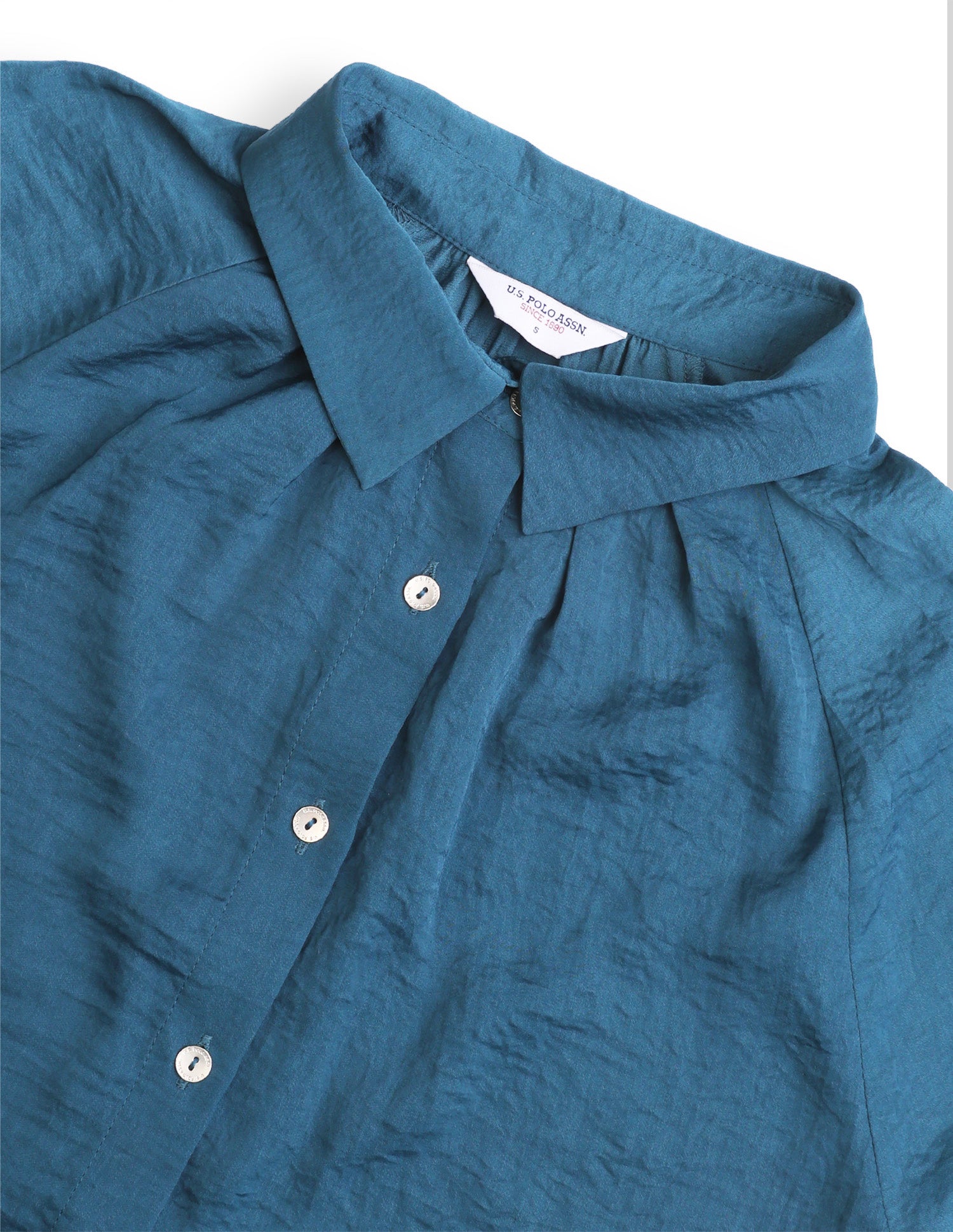 Solid Relaxed Fit Shirt Teal - U.S. Polo Assn. India | Large