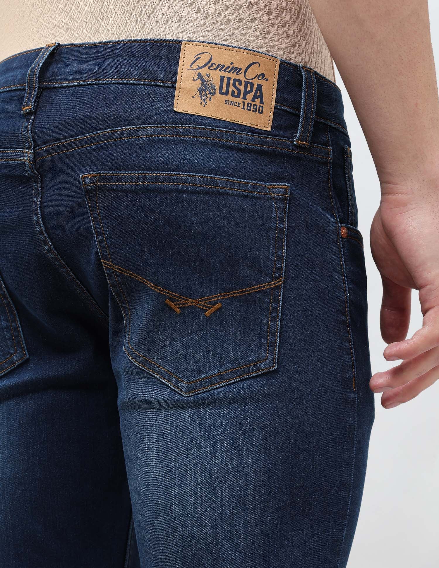 Brandon Slim Tapered Fit Mid Rise Jeans Indigo - U.S. POLO ASSN. | Large