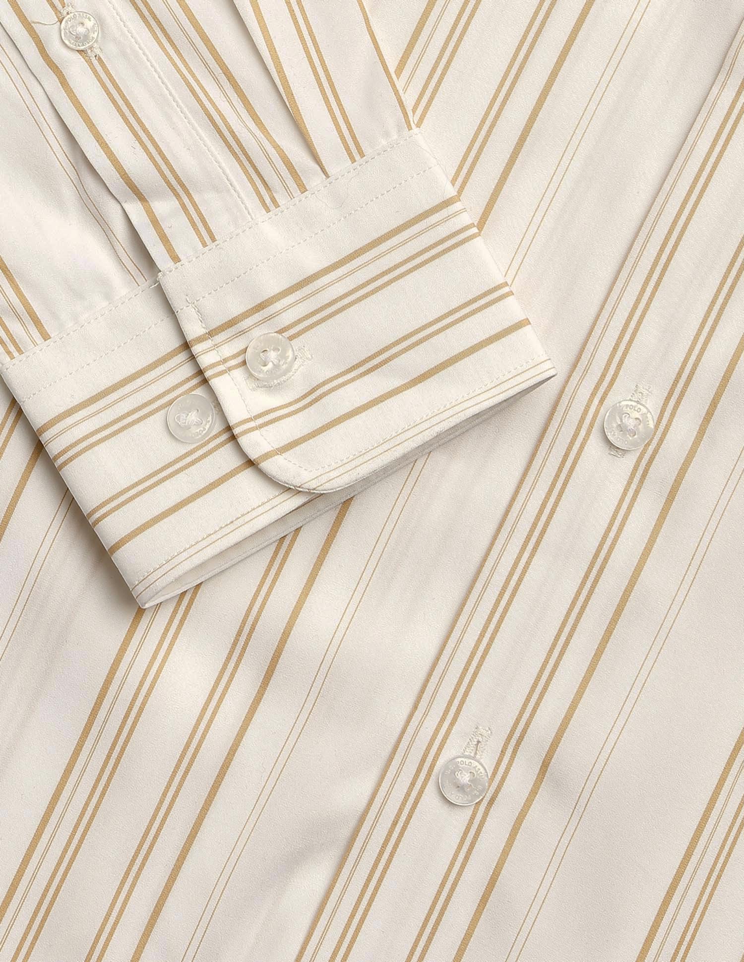 Poplin Varsity Theatre Shirt Beige - U.S. POLO ASSN. | Large