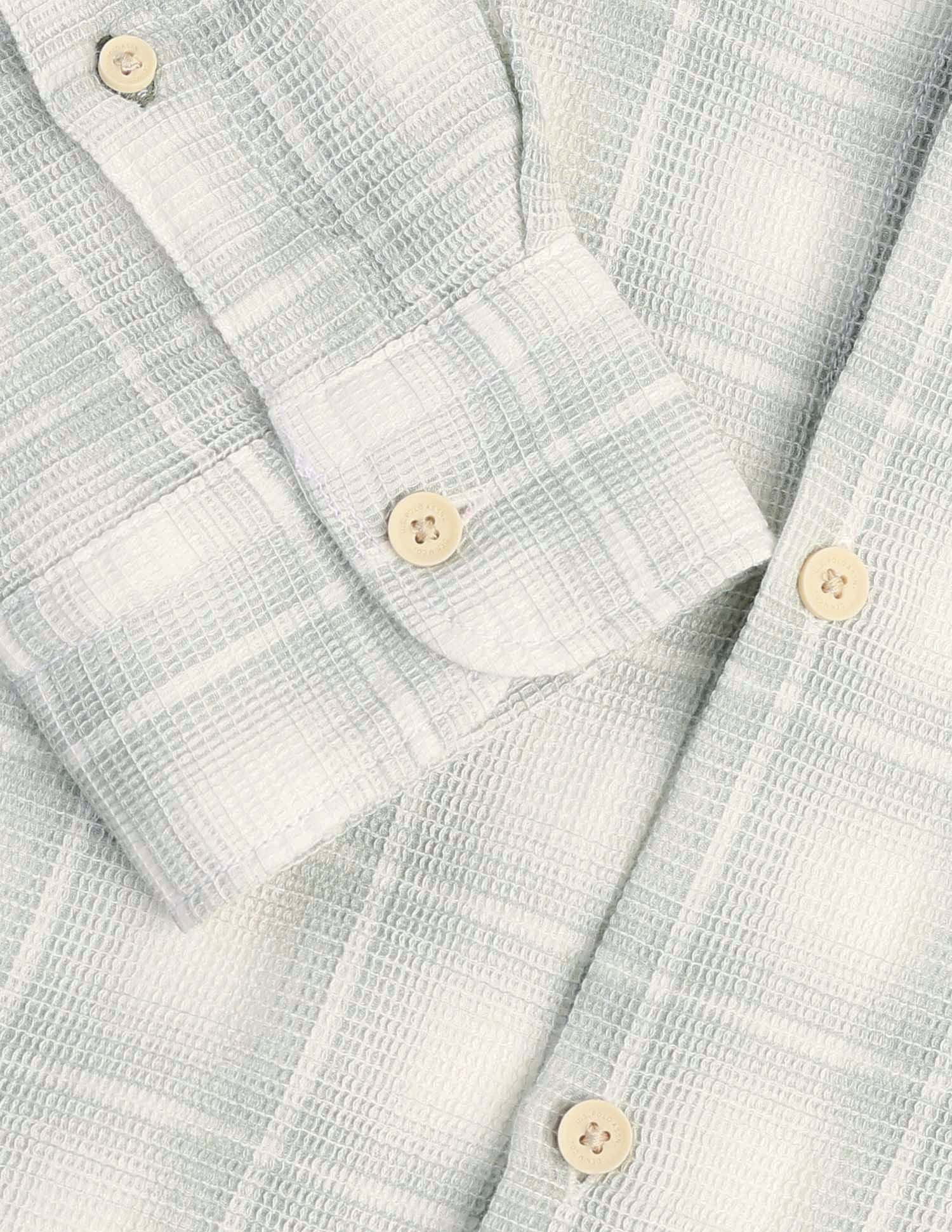 Tartan Checked Dobby Regular Fit Shirt Light Green - U.S. Polo Assn. India | Large
