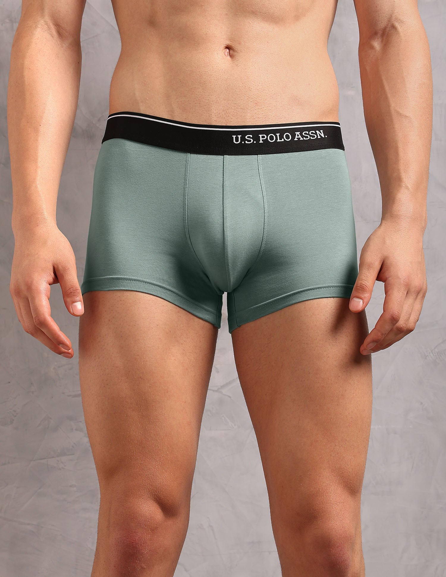 Cotton Stretch Breathable OET18 Trunks - Pack Of 2 Uspa Black and Chinon Green - U.S. POLO ASSN. | Large