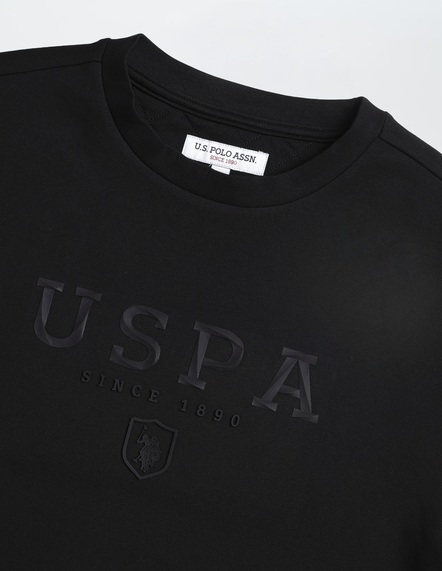Brand Embossed Regular Fit Sweatshirt Black - U.S. POLO ASSN. | Large