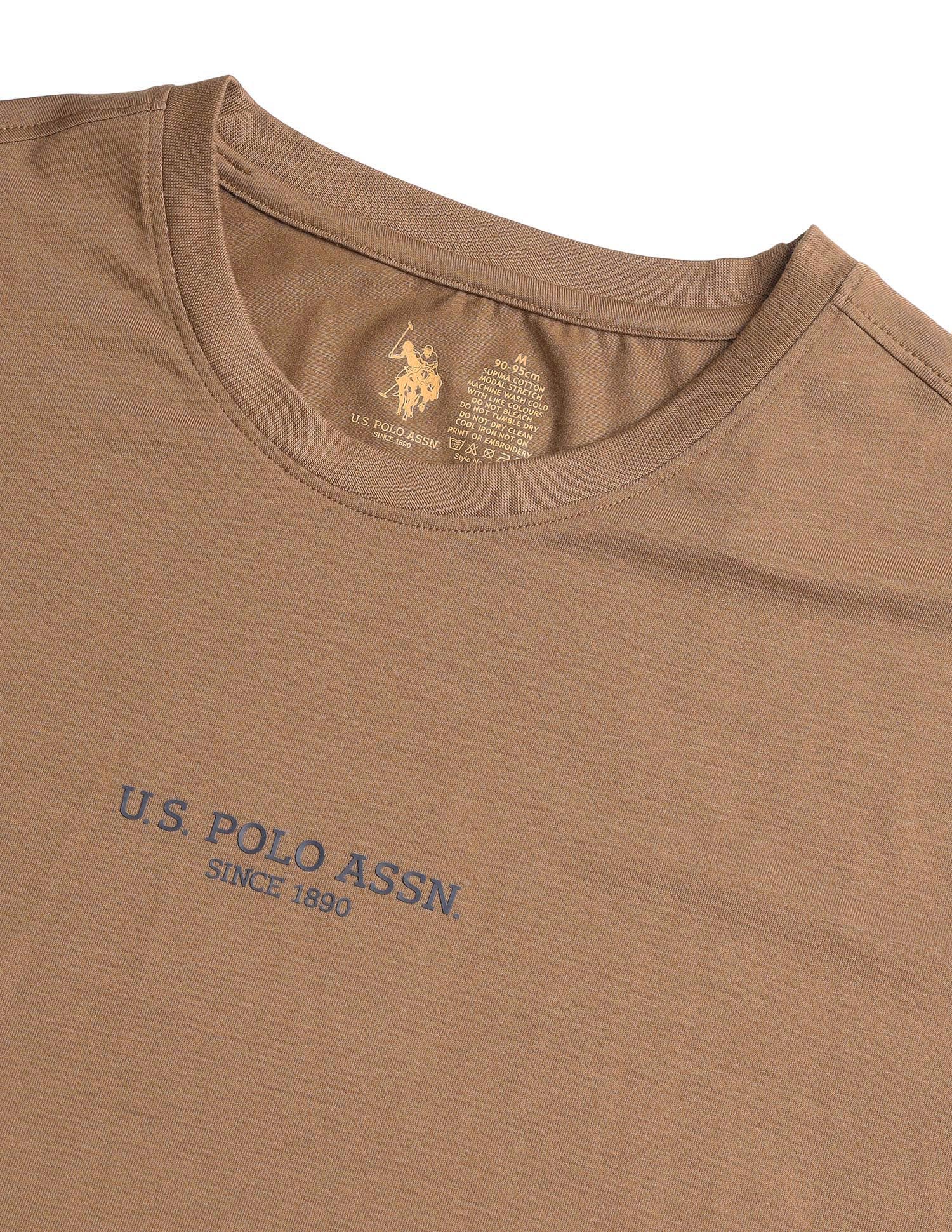 Comfort Relaxed Fit Breathable PE005-PL Lounge T-Shirt - Pack Of 1 Malt Ball - U.S. Polo Assn. India | Large