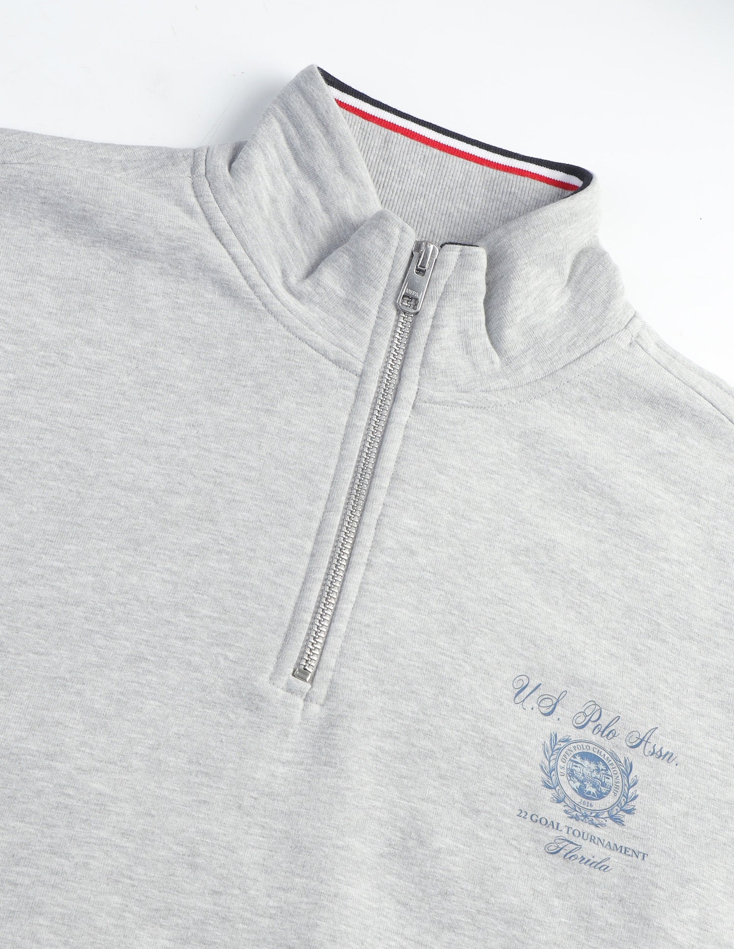 Graphic Brand Printed Regular Fit Sweatshirt Ecru Melange - U.S. Polo Assn. India | Large