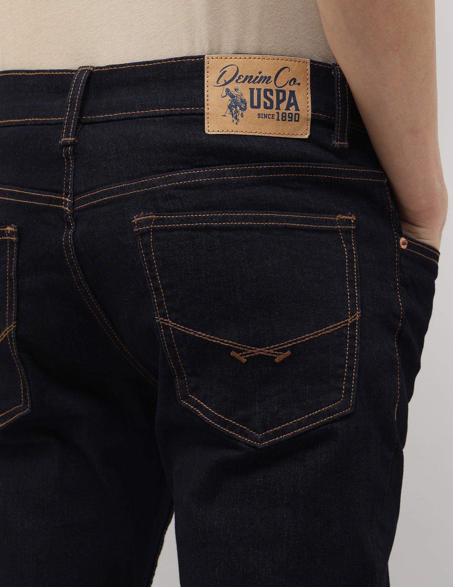 Brandon Slim Tapered Fit Blue Jeans Dark Indigo - U.S. POLO ASSN. | Large
