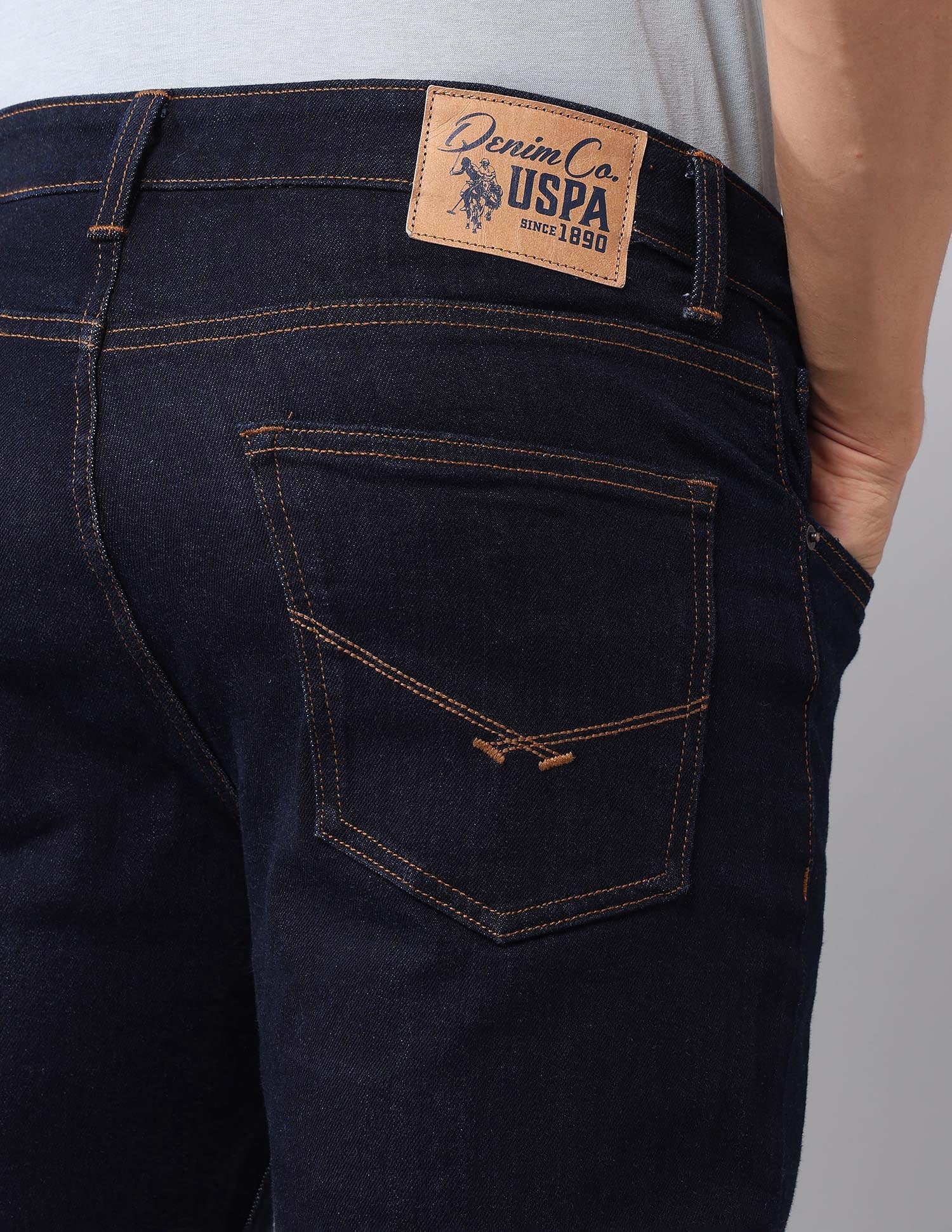 Cole Comfort Cropped Fit Blue Jeans Dark Blue - U.S. Polo Assn. India | Large