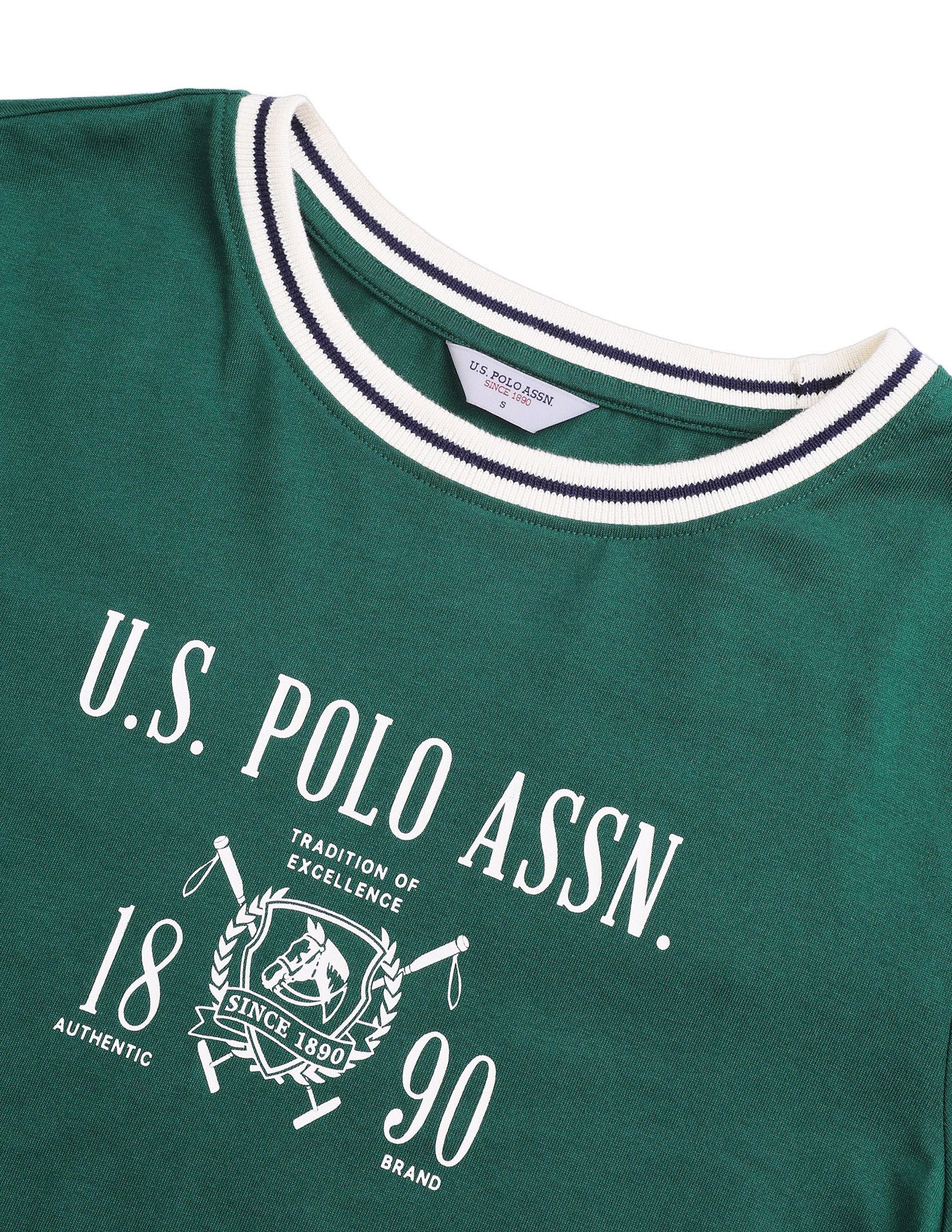 Graphic Brand Printed Regular Fit T-Shirt Dark Green - U.S. Polo Assn. India | Large