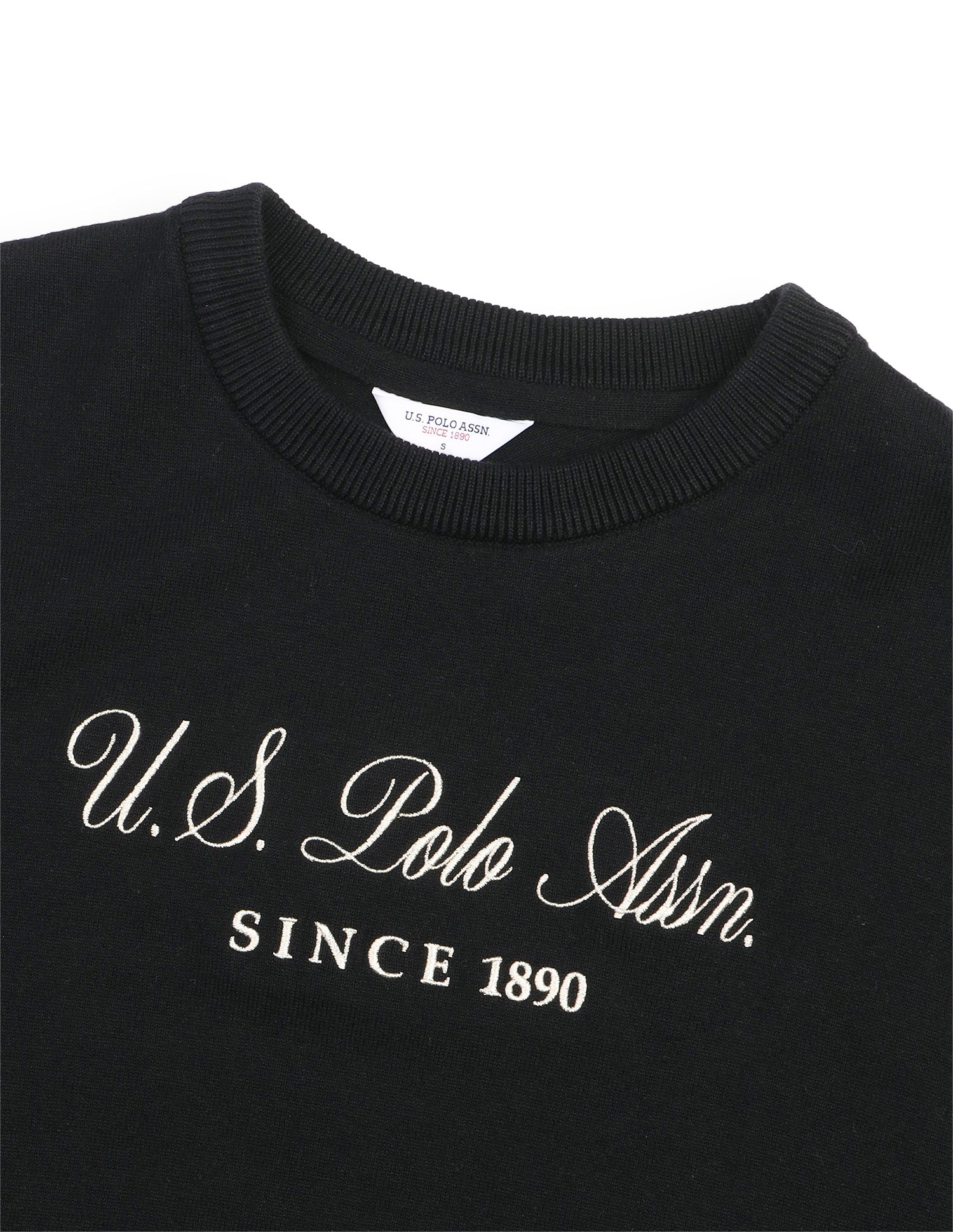 Brand Embroidered Regular Fit Sweater Black - U.S. Polo Assn. India | Large
