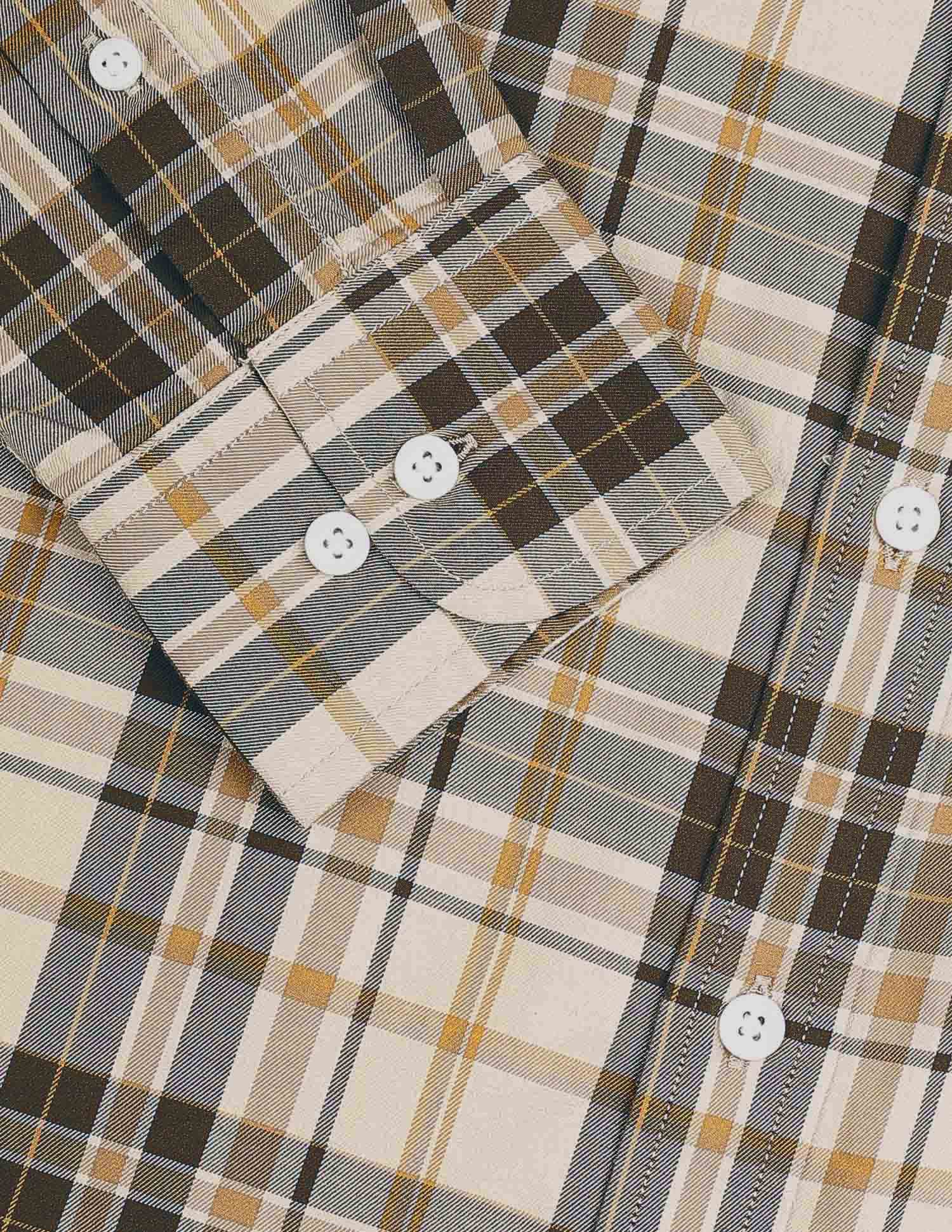 Tailored Fit Tartan Checked Shirt Light Brown - U.S. POLO ASSN. | Large