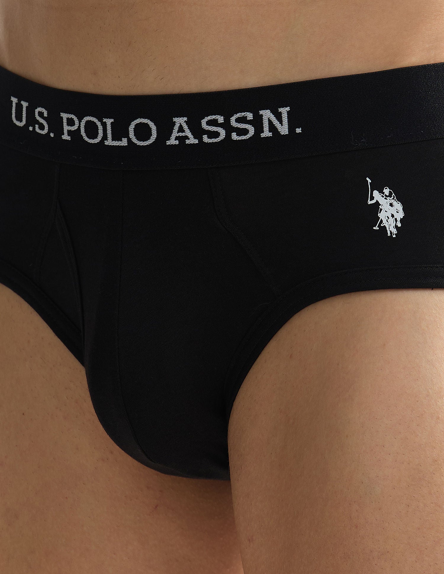 Elasticized Waist OEB11 Briefs - Pack Of 2 Frozen Dew and Black - U.S. POLO ASSN. | Large