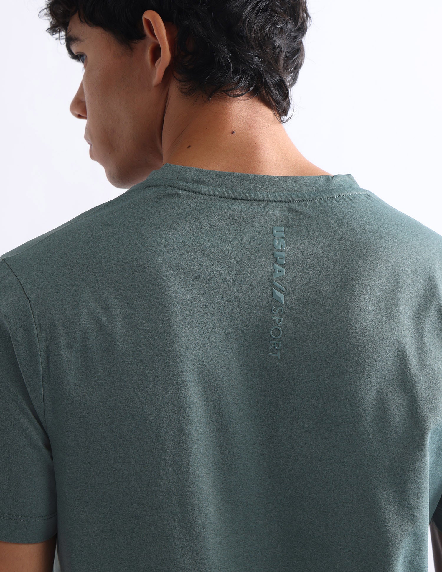 Solid Slim Fit T-Shirt Green - U.S. Polo Assn. India | Large