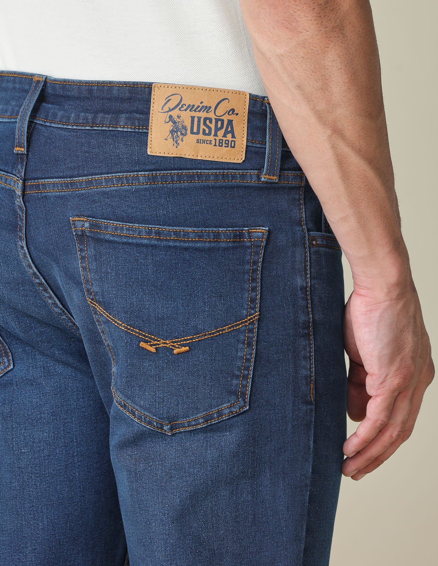 Brandon Slim Tapered Fit Mid Rise Jeans Indigo - U.S. POLO ASSN. | Large