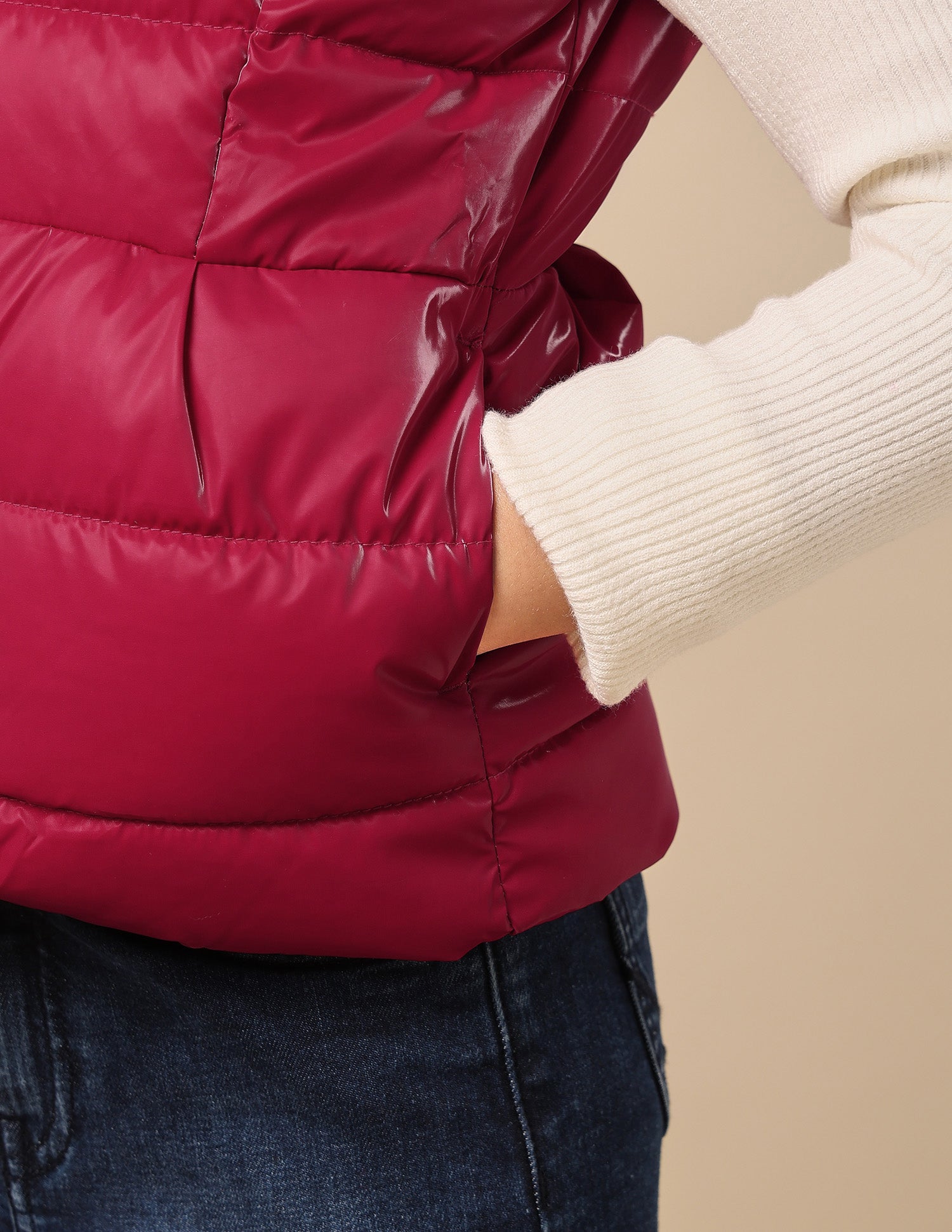 Girls Hooded Puffer Gilet Jacket Dark Pink - U.S. POLO ASSN. | Large