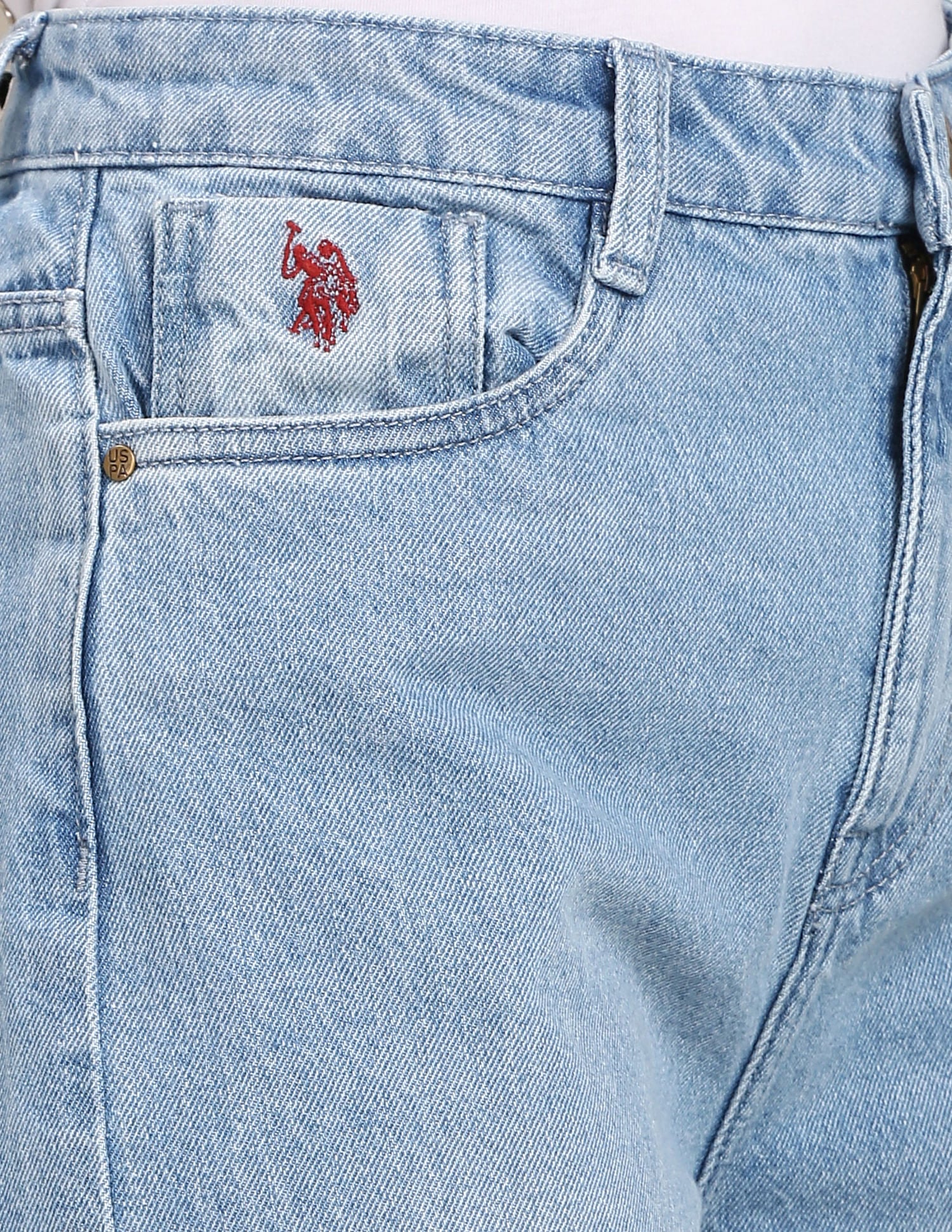 High Rise Slit Flared Fit Jeans Light Blue - U.S. Polo Assn. India | Large
