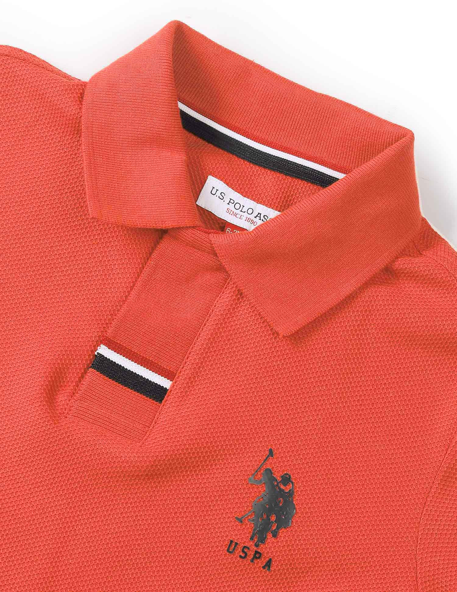 UKTSH1534 DK. ORANGE Boys T-Shirt Dark Orange - U.S. POLO ASSN. | Large