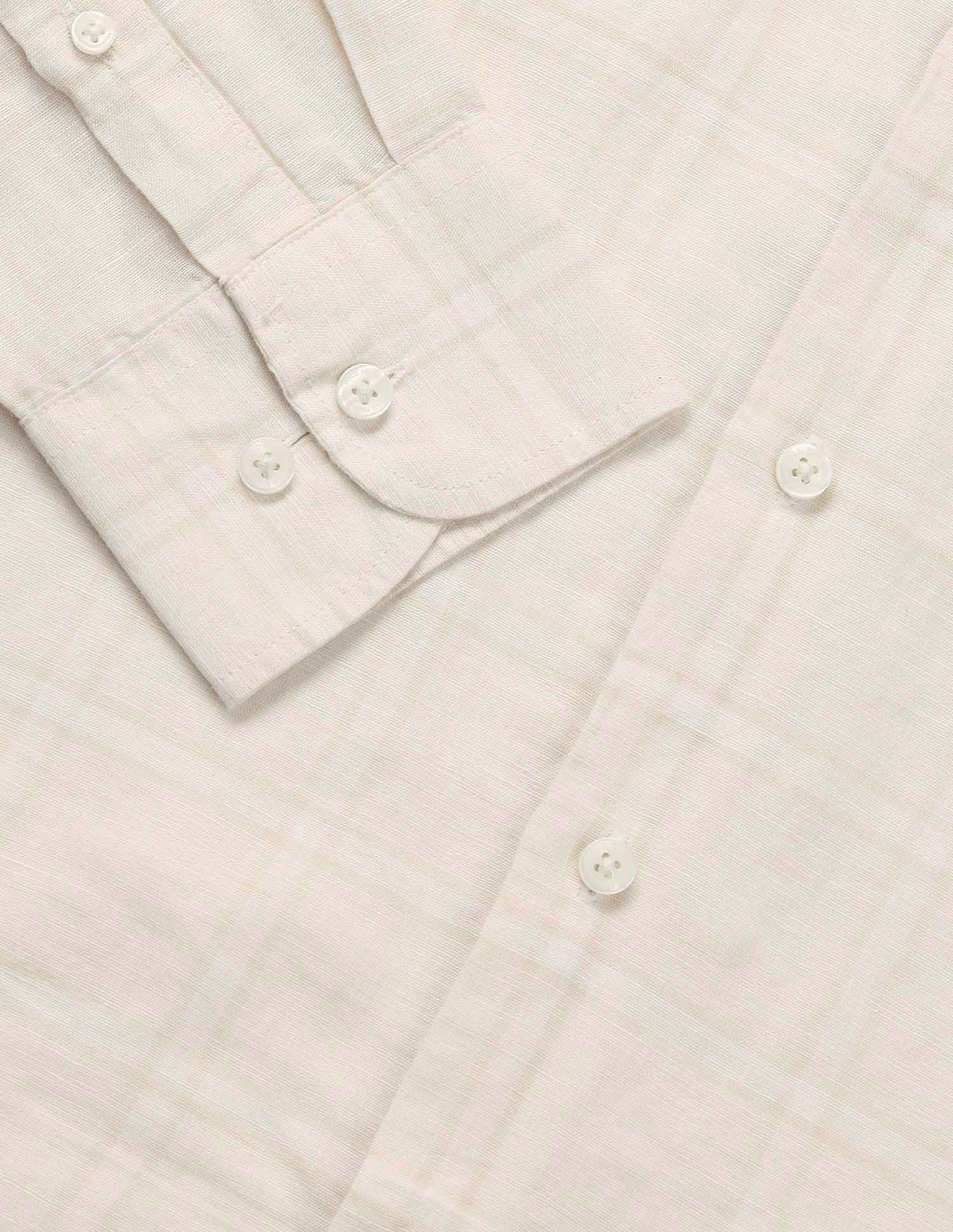 Grid Tattersall Checked Tailored Fit Shirt Cream - U.S. Polo Assn. India | Large