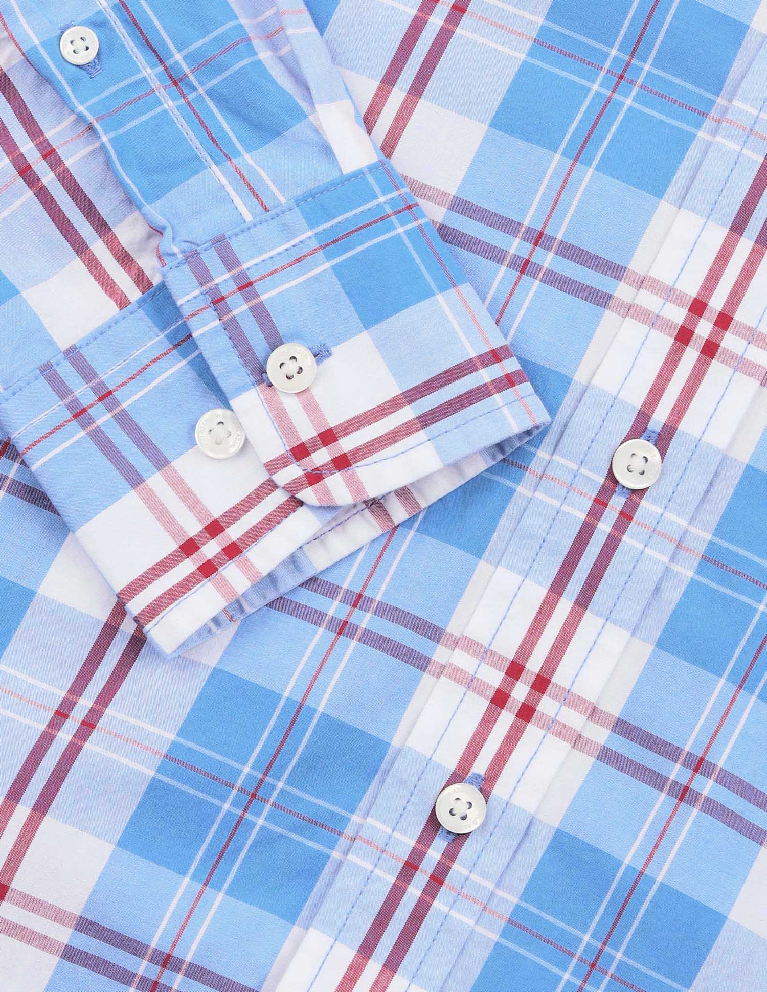 Plaid Checked Pure Cotton Shirt Blue - U.S. Polo Assn. India | Large