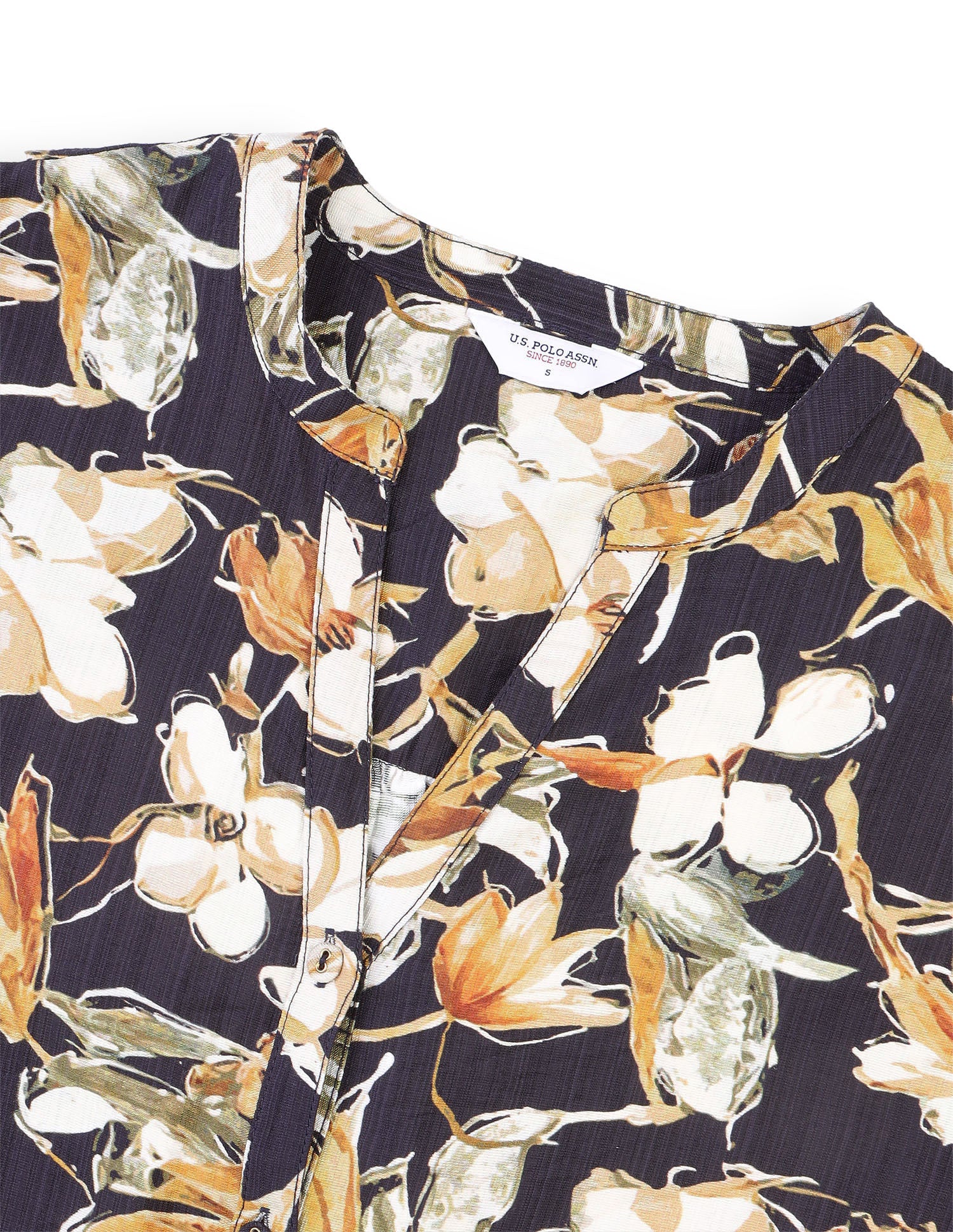 Floral Printed Relaxed Fit Top Black - U.S. Polo Assn. India | Large